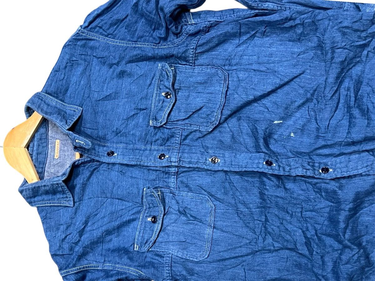 Kapital KAPITAL Indigo Workwear Shirt Size US XL / EU 56 / 4 - 2 Thumbnail