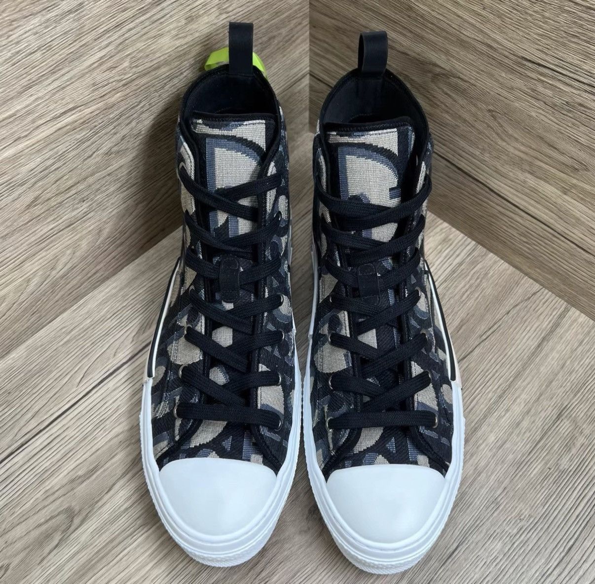 Dior Dior B23 Beige Black All-over Print High-Top Sneakers J41 Size US 12 / EU 45 - 2 Thumbnail