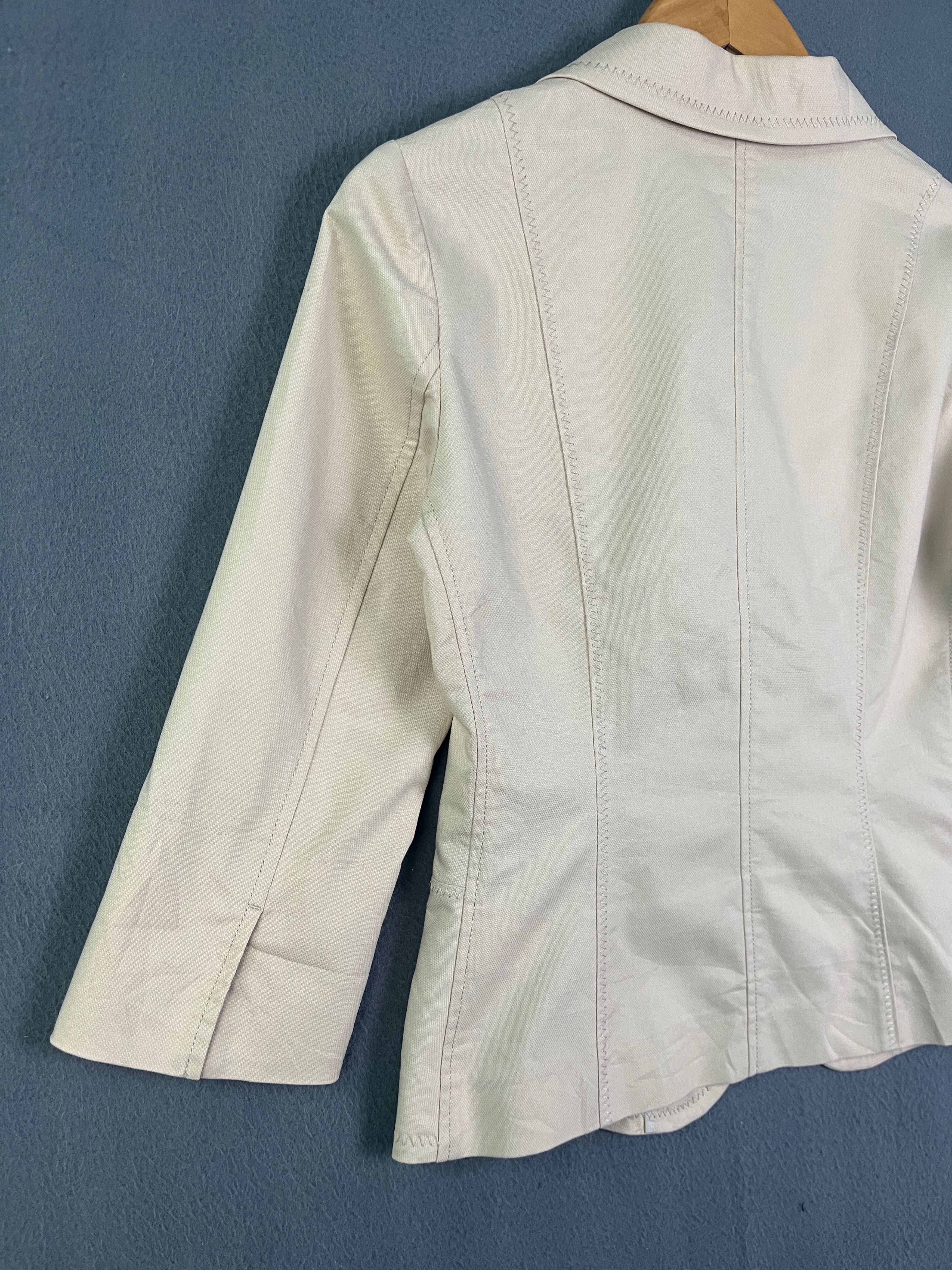 Japanese Brand Ined Single Button Blazer Jacket Beige Yohji Yamamoto Size S / US 4 / IT 40 - 9 Thumbnail