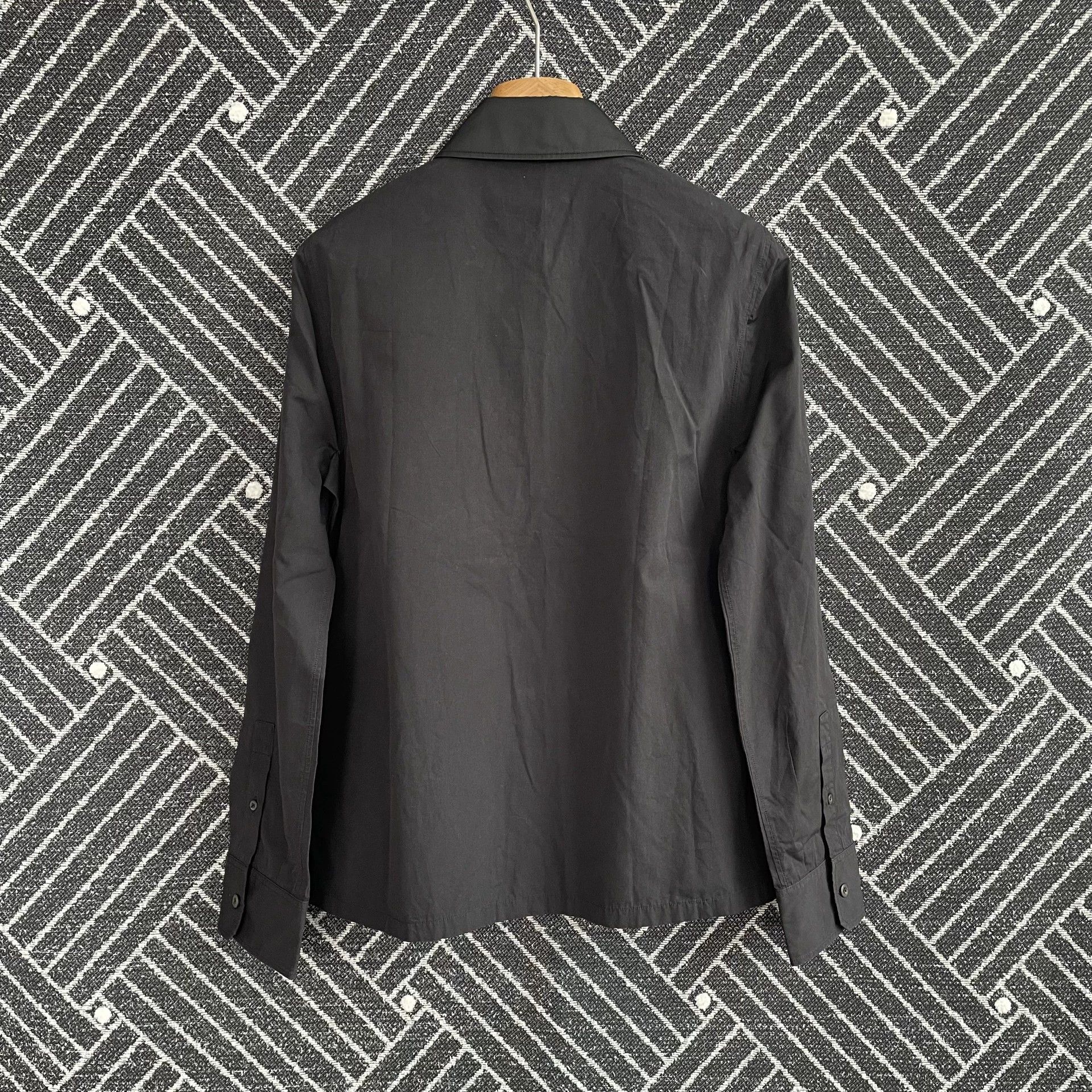 Prada PRADA Womens Nylon Triangle Logo LS Shirt 38 Black Size XS / US 0-2 / IT 36-38 - 2 Thumbnail