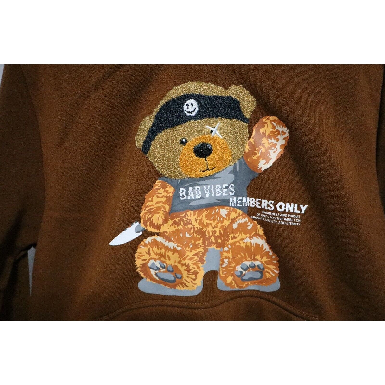 Members Only Members Only Panda Hoodie- Brown Pullover-Small-Pockets- Size US S / EU 44-46 / 1 - 3 Thumbnail