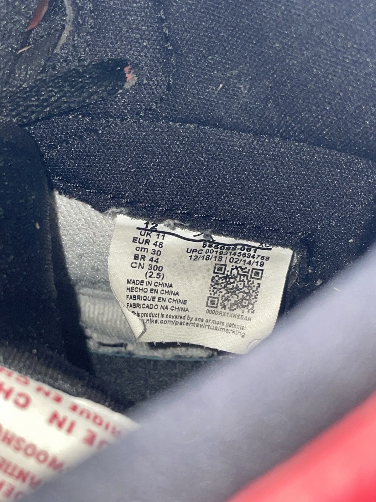 Jordan Brand Jordan 1 Retro High Black Gym Red Size US 12 / EU 45 - 6 Thumbnail