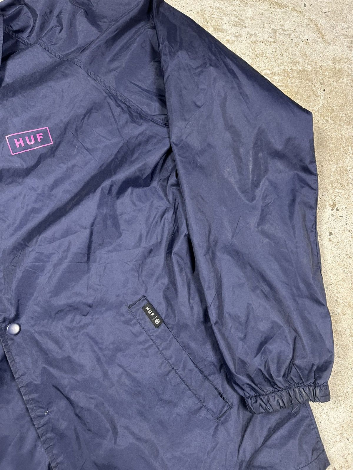 Huf HUF Navy Coach Light Nylon Jacket Big Logo Pink Size US L / EU 52-54 / 3 - 5 Thumbnail
