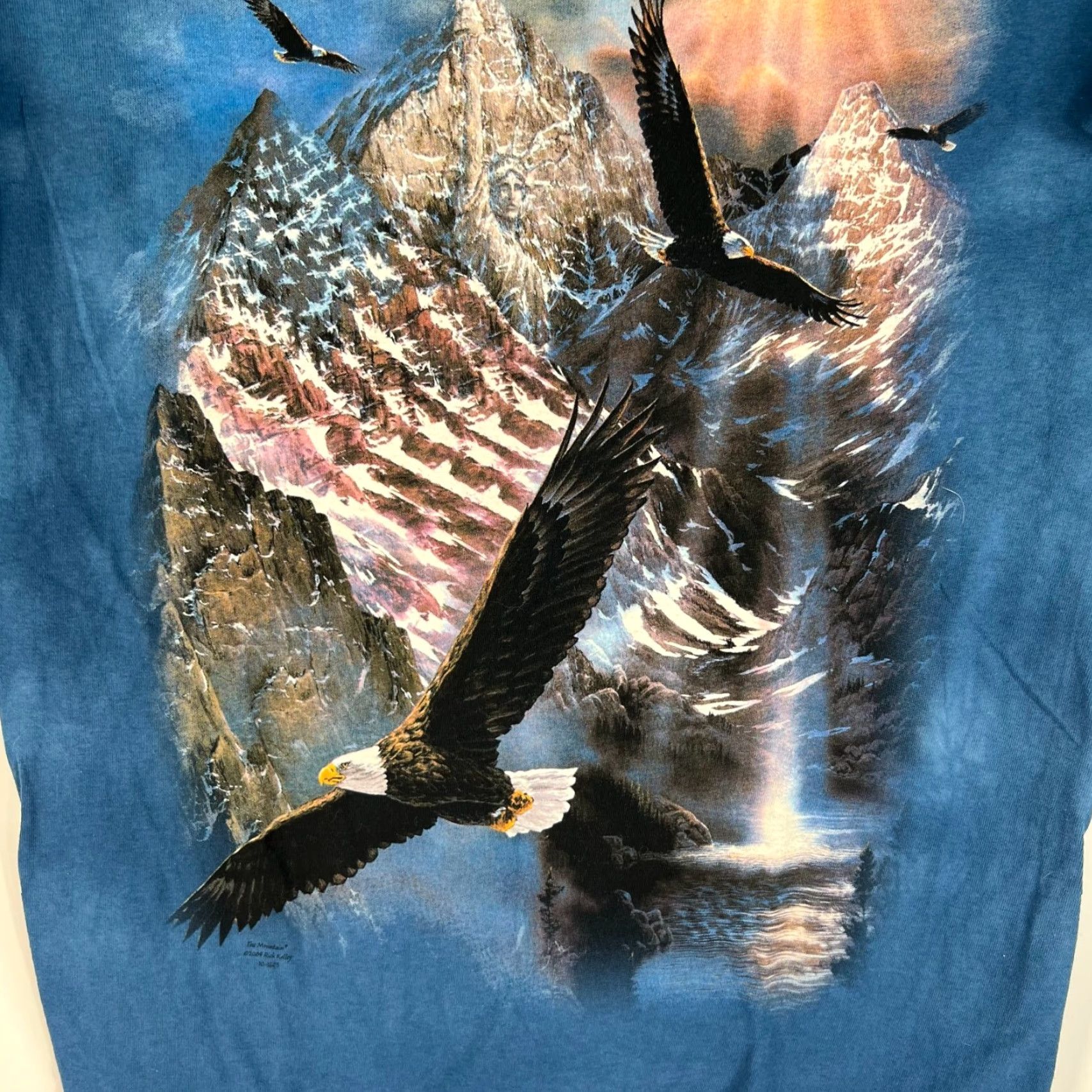 The Mountain The Mountain T-Shirt Adult M Blue Graphic Tie Dye Eagles USA Size US M / EU 48-50 / 2 - 2 Thumbnail