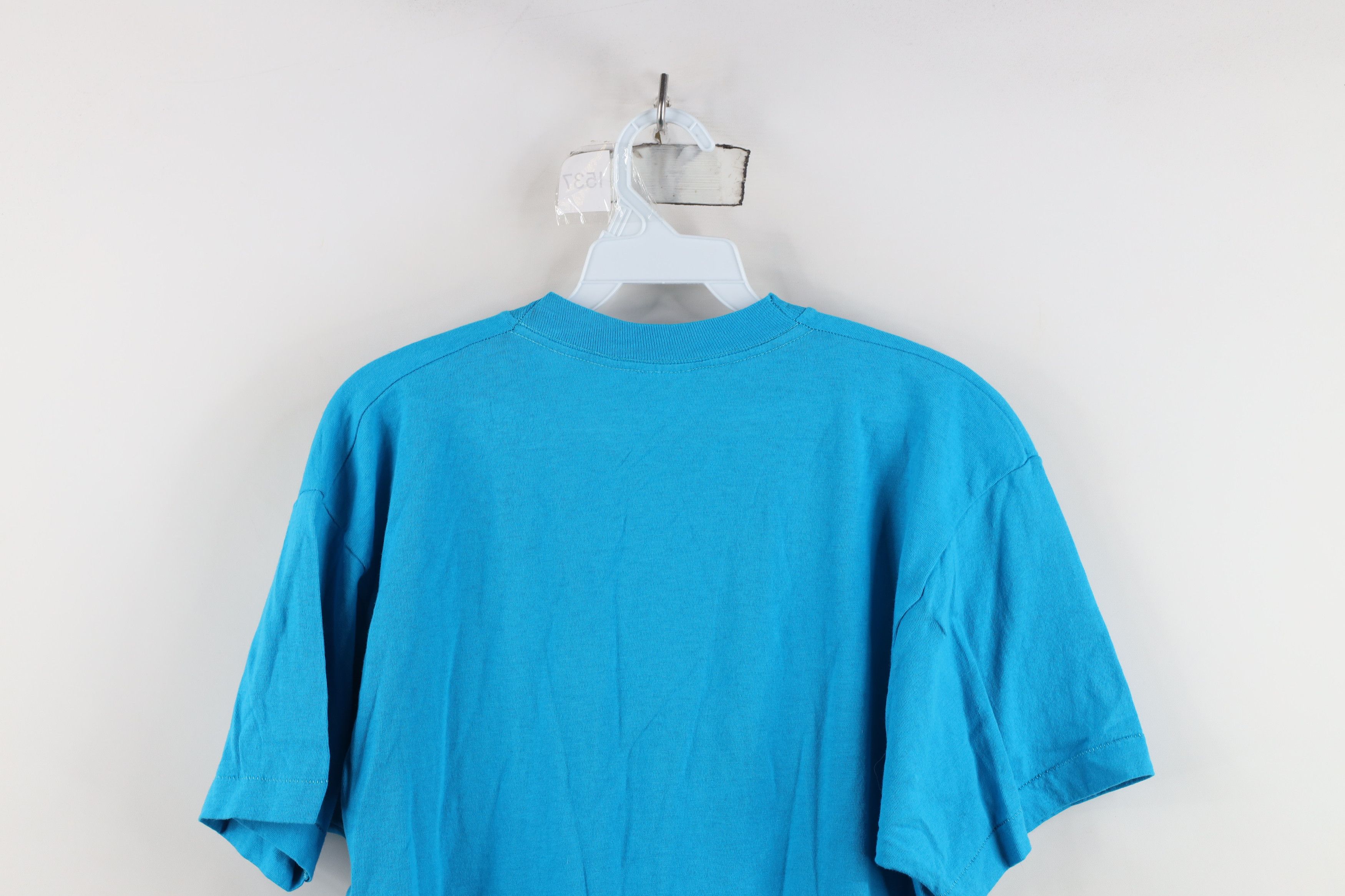 Vintage Vintage 90s Streetwear Blank Cotton Pocket T-Shirt Blue USA Size US L / EU 52-54 / 3 - 10 Thumbnail