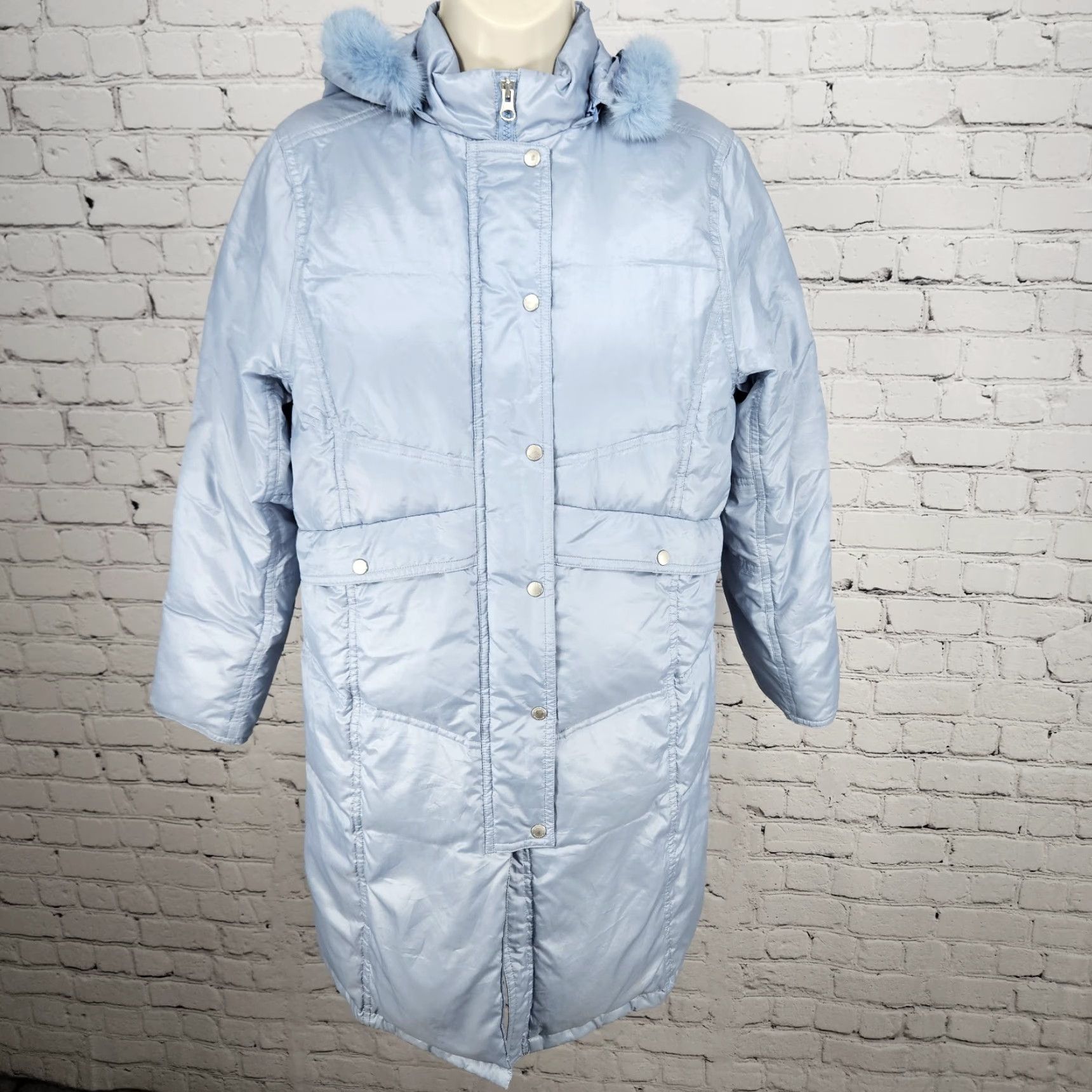 McGregor VTG McGregor Jacket Parka Women's S Blue Fur Trim Hooded Down Puffer Coat Quilt Mid-Length Size S / US 4 / IT 40 - 2 Thumbnail