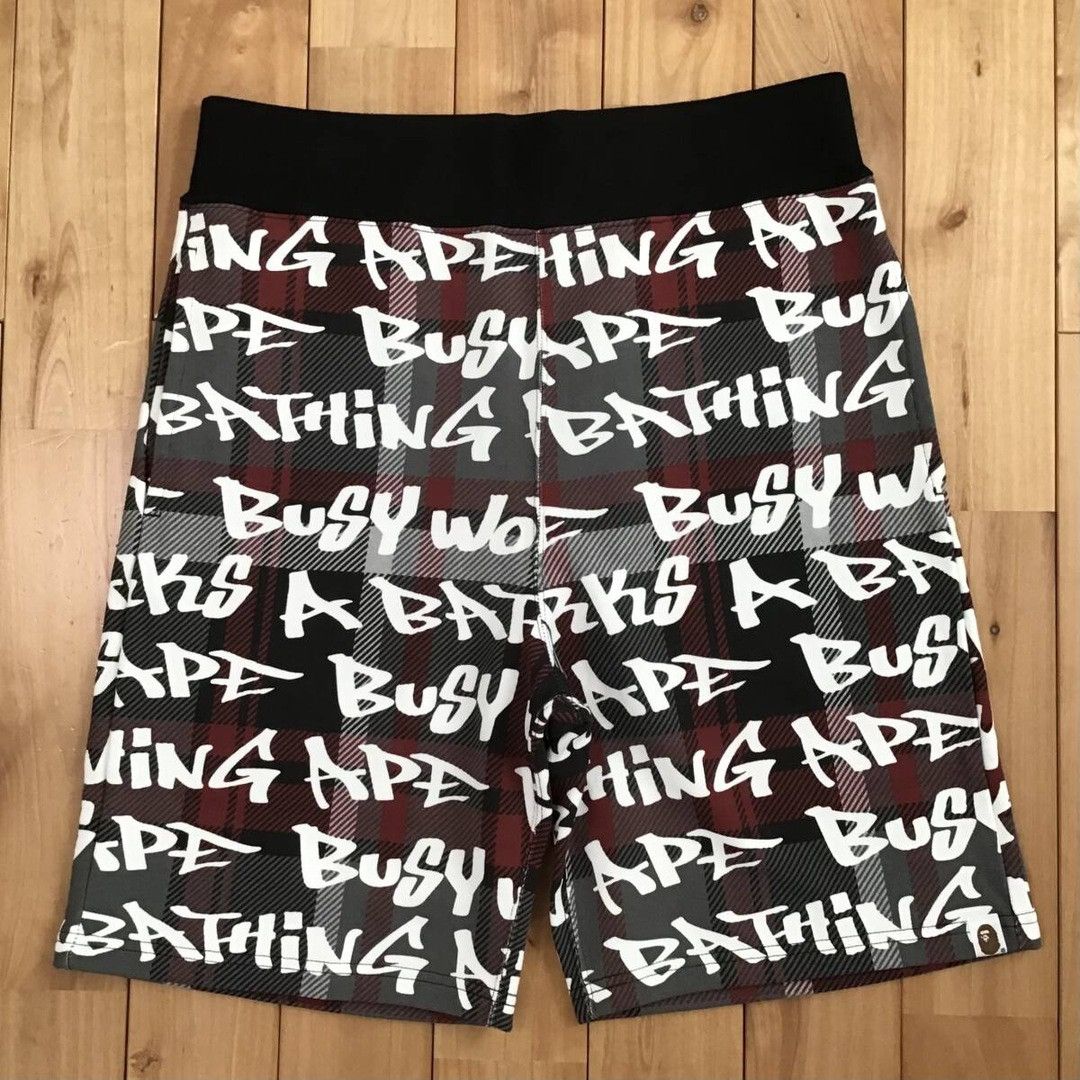 Bape BAPE GRAFFITI CHECK sweat shorts a bathing ape ★size M Size US 32 / EU 48 - 1 Thumbnail