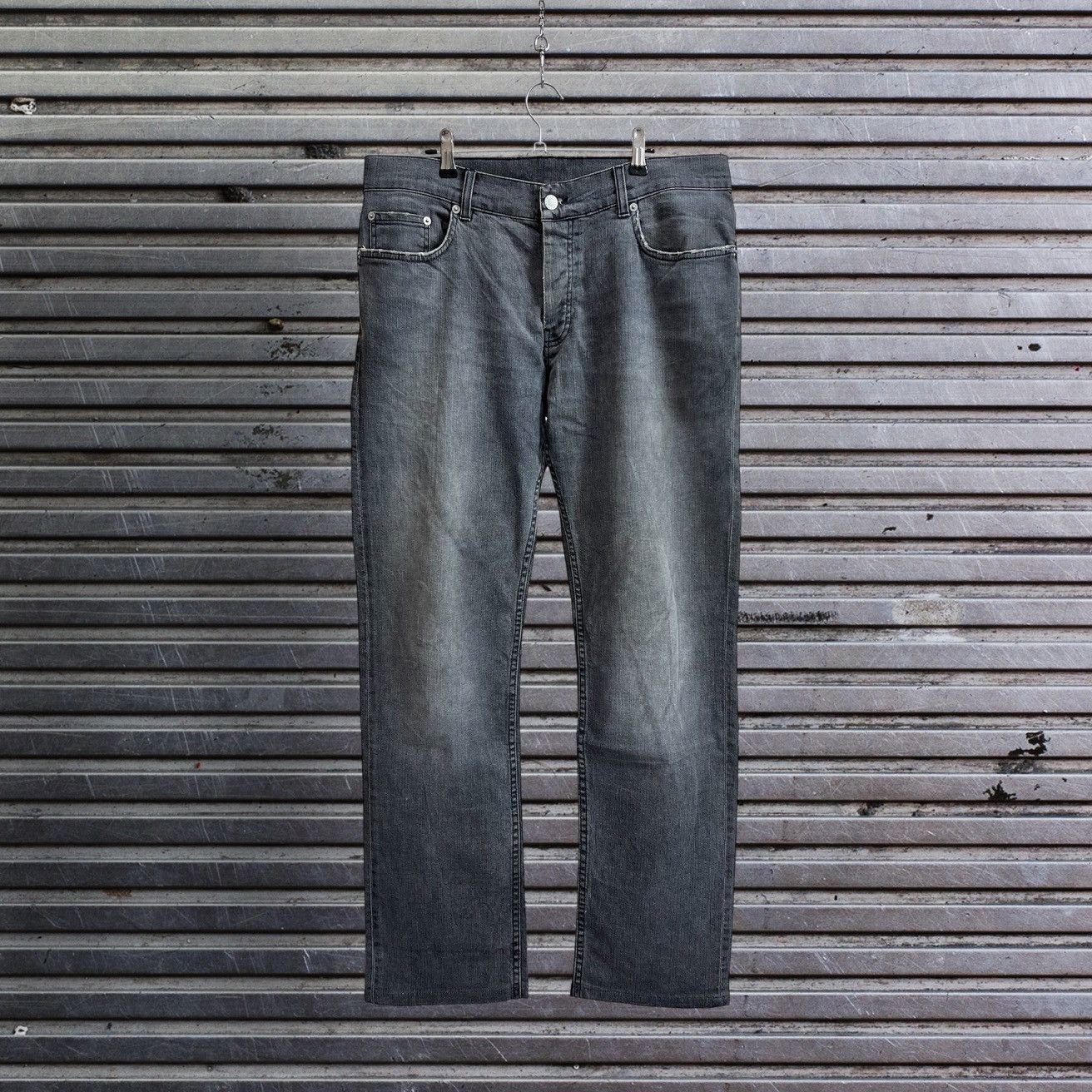 Helmut Lang 00s Helmut Lang Faded Black Low Waist Denim Jeans Size US 34 / EU 50 - 1 Thumbnail