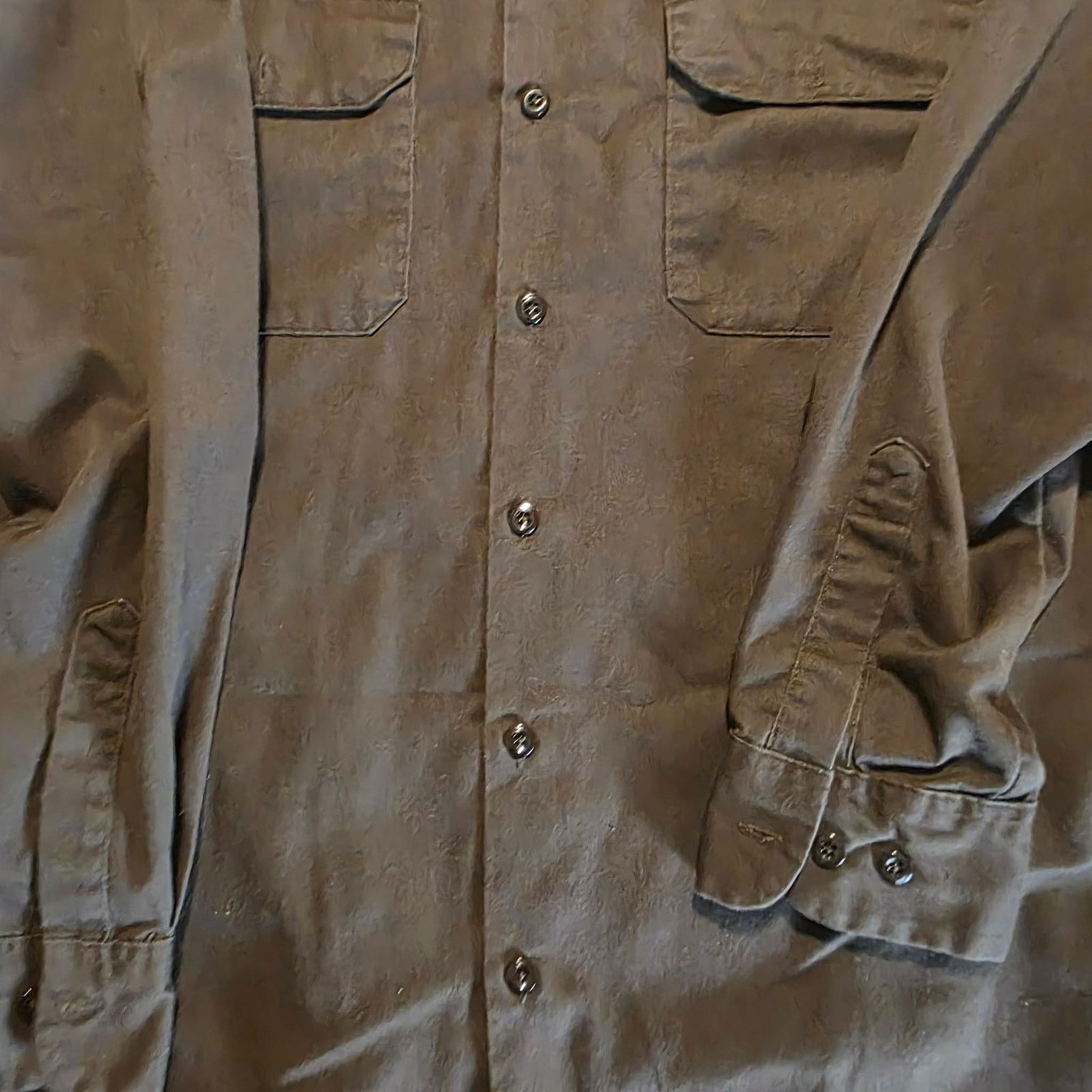 Dickies Dickies XL Work Long Sleeve Brown Button Up Two Pocket Twill Size US XL / EU 56 / 4 - 4 Thumbnail