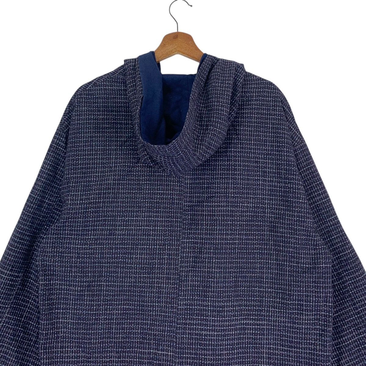 Indigo Vintage Double Breasted Button Long Hoodie Coat Size US L / EU 52-54 / 3 - 10 Thumbnail