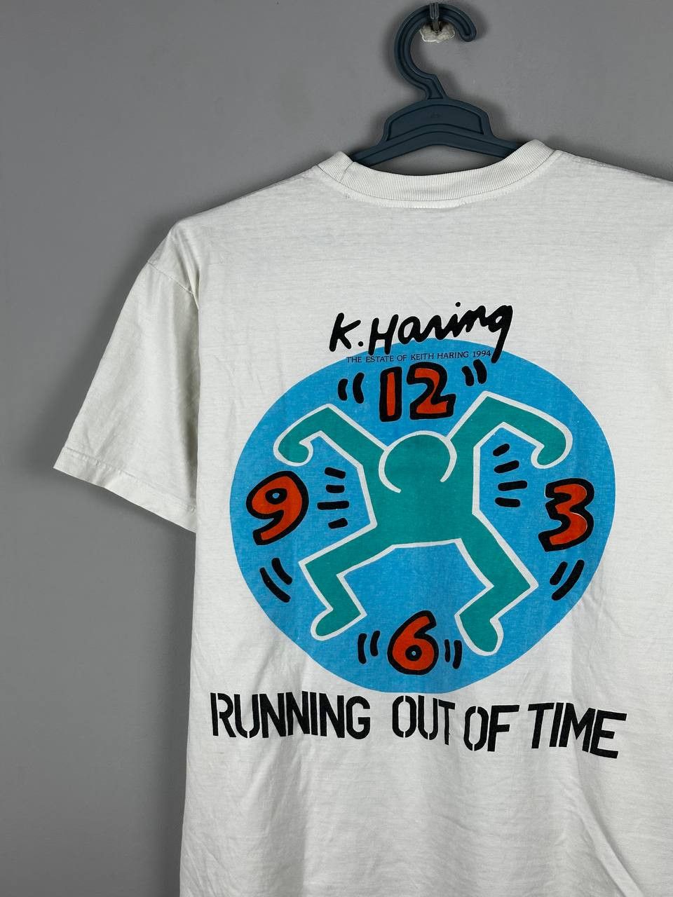 Keith Haring Vintage 1994 Keith Haring “Running Out Of Time“ T Shirt Size US M / EU 48-50 / 2 - 11 Thumbnail