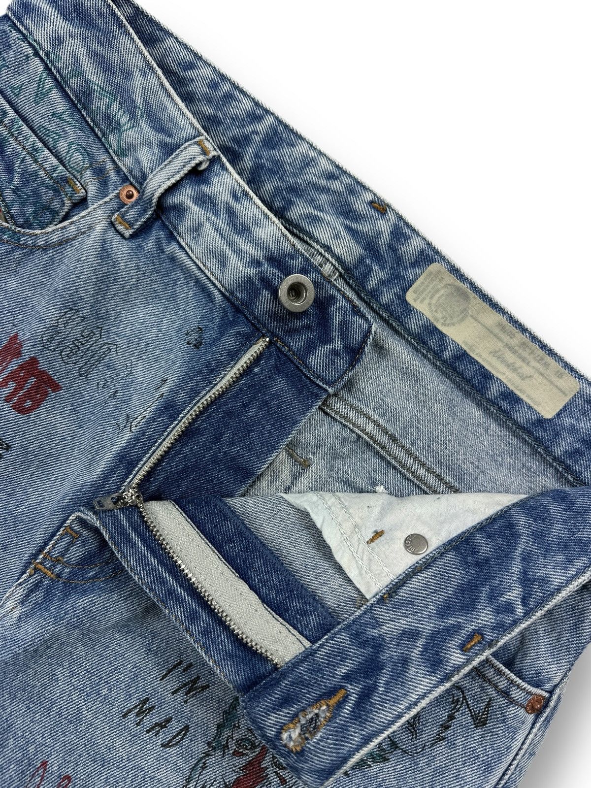 Diesel Diesel Neekhol Graffiti Print Women’s Jeans Blue Denim Pants Size 27" / US 4 / IT 40 - 11 Thumbnail