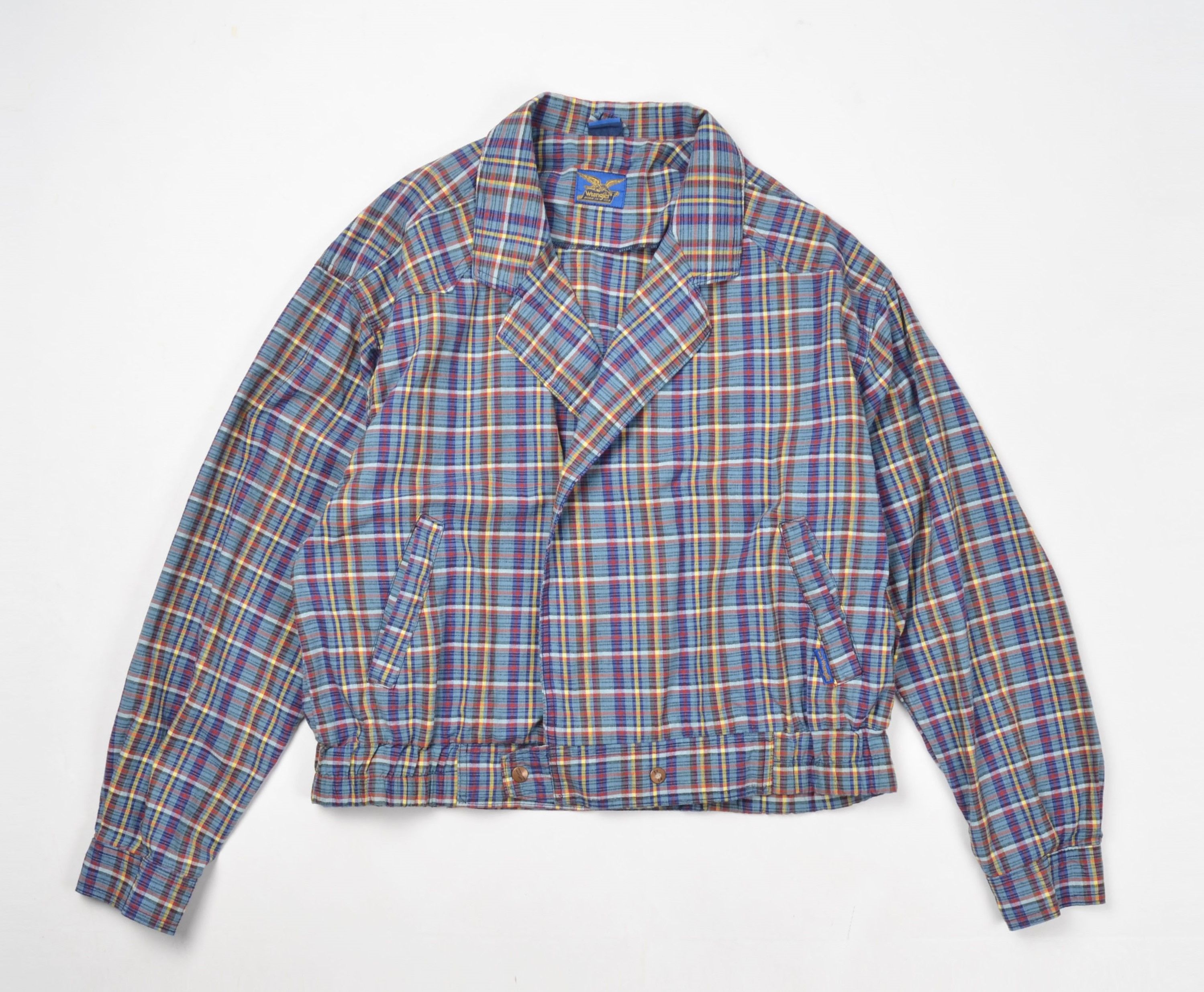 Vintage Vintage Wrangler 80's Checkered Light Bomber Jacket Size US L / EU 52-54 / 3 - 1 Thumbnail
