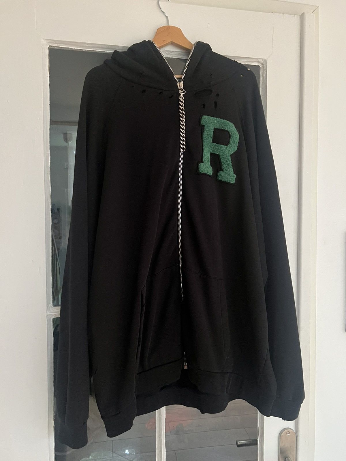 Raf Simons Raf Simons AW20/21 "I Love You(th)" Distressed Zip Up Hoodie Size US L / EU 52-54 / 3 - 3 Thumbnail