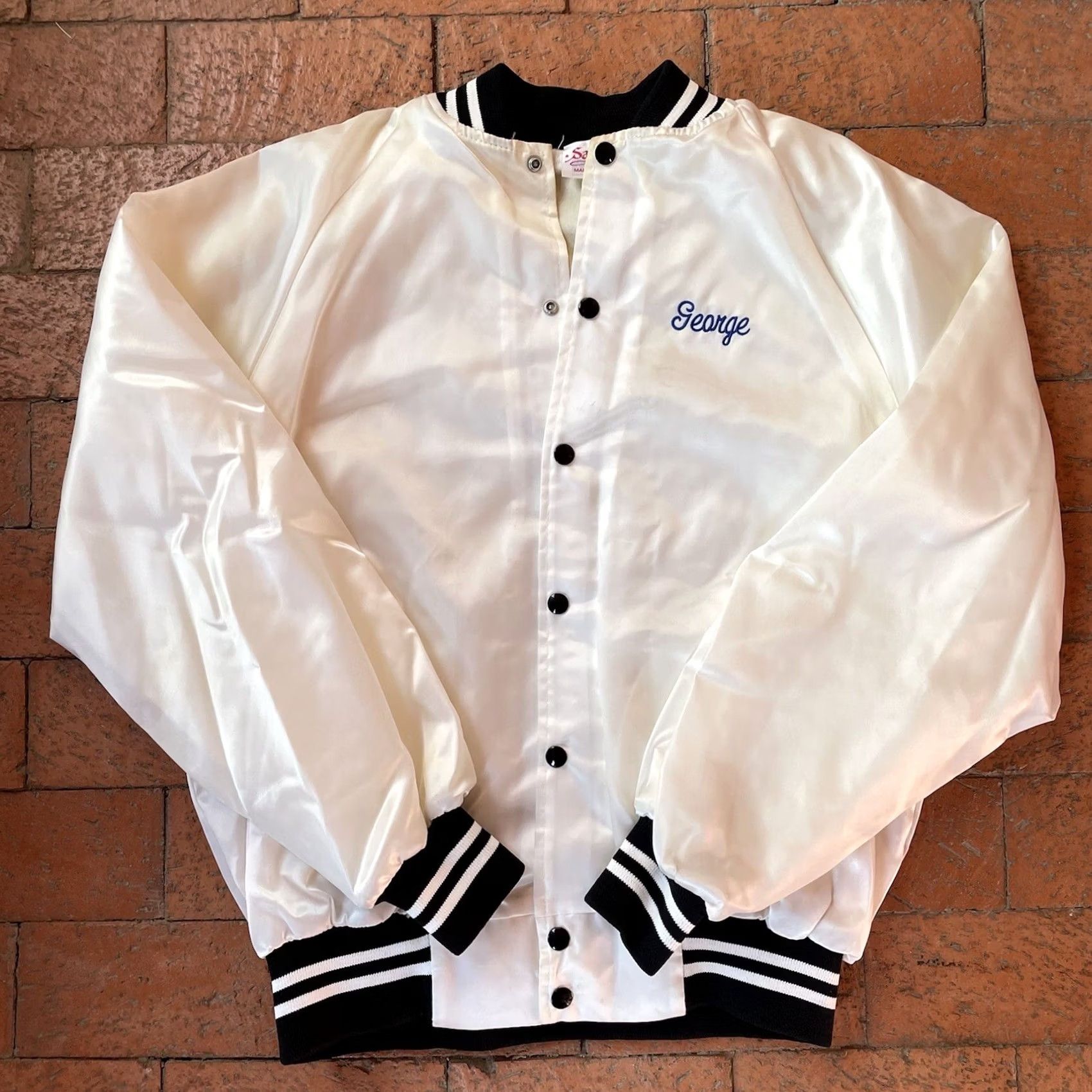 J Brand VINTAGE Satins Brand Button Up Jacket White Large Satin Coat Made In USA INTEL Jacket Size US L / EU 52-54 / 3 - 6 Thumbnail