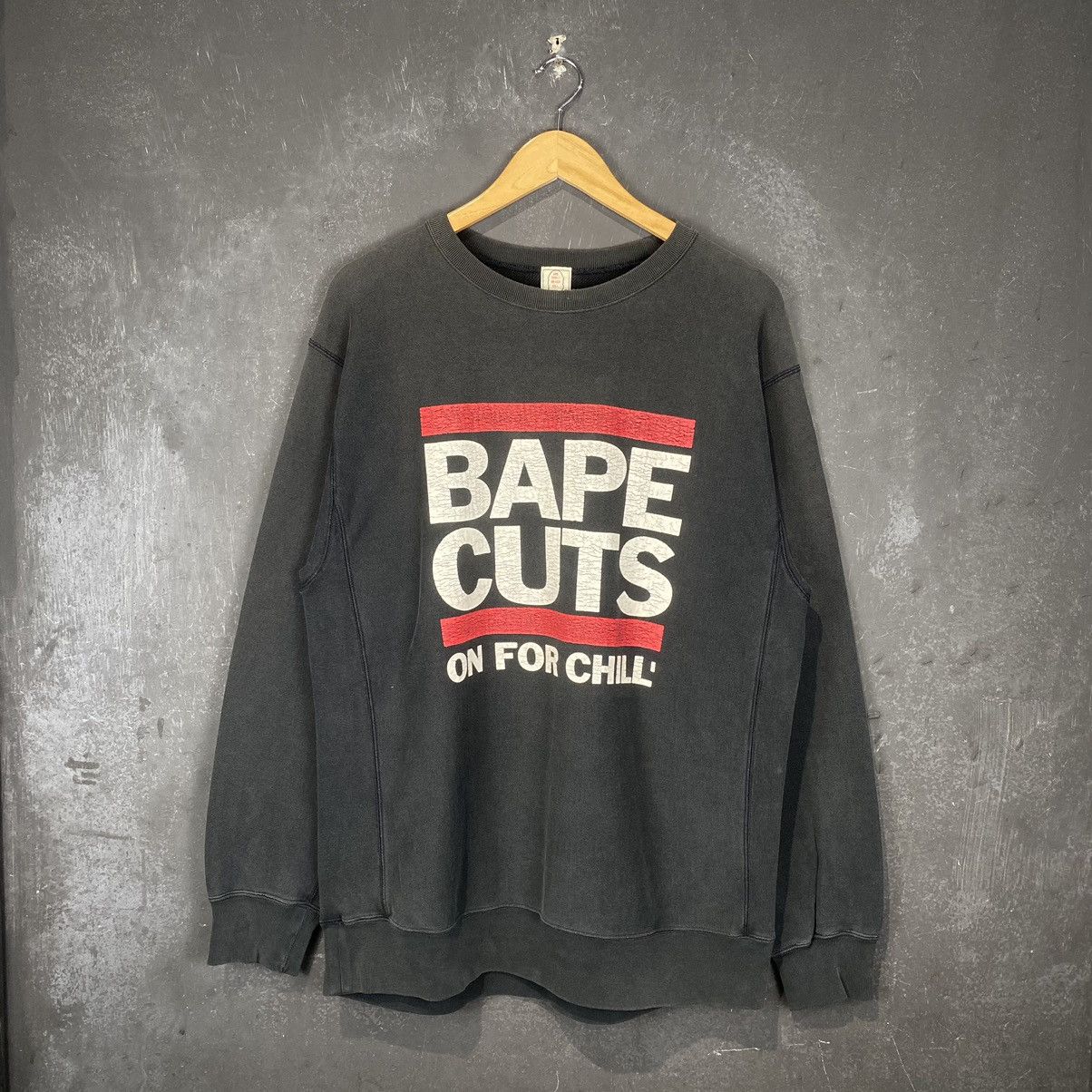 Bape Grail Rare Vintage Bathing Ape Bape Cuts Run DMC Crewneck Size US L / EU 52-54 / 3 - 1 Thumbnail