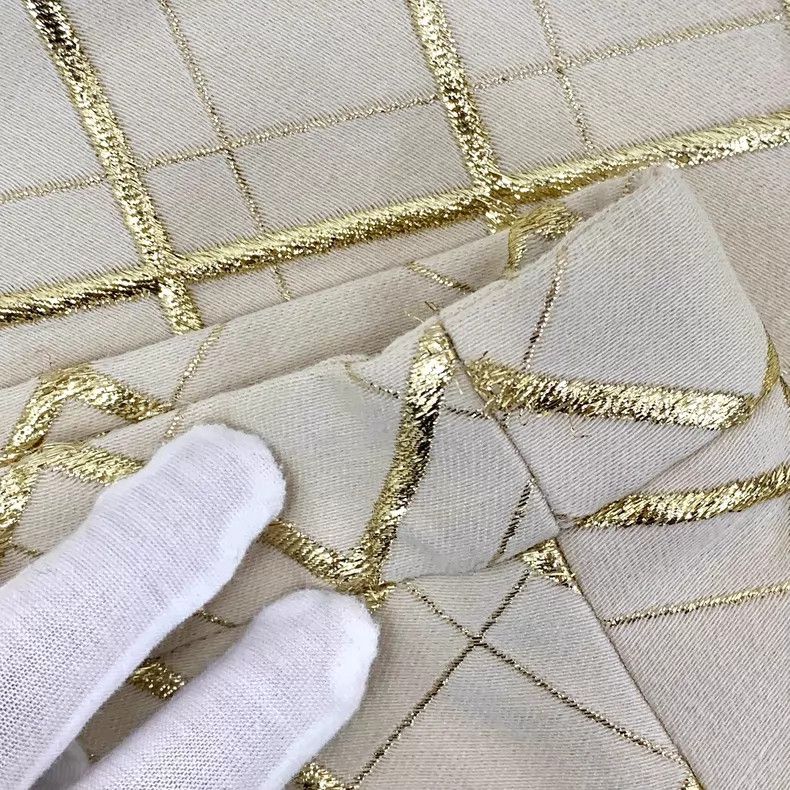 Valentino Valentino Light yellow diamond checkered gold thread wool Size S / US 4 / IT 40 - 9 Thumbnail