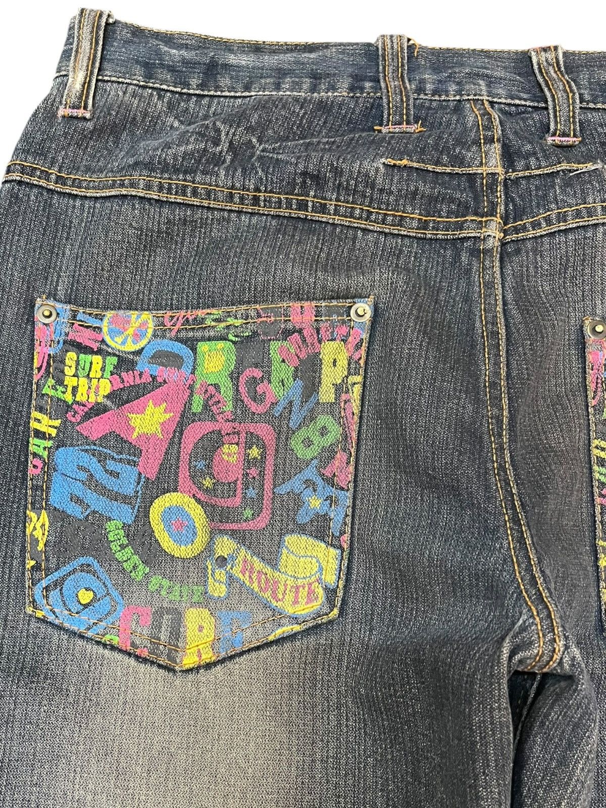 Beauty Beast Vintage Jungle Storm Unique Pocket Surf Style Denim Size US 33 - 11 Thumbnail