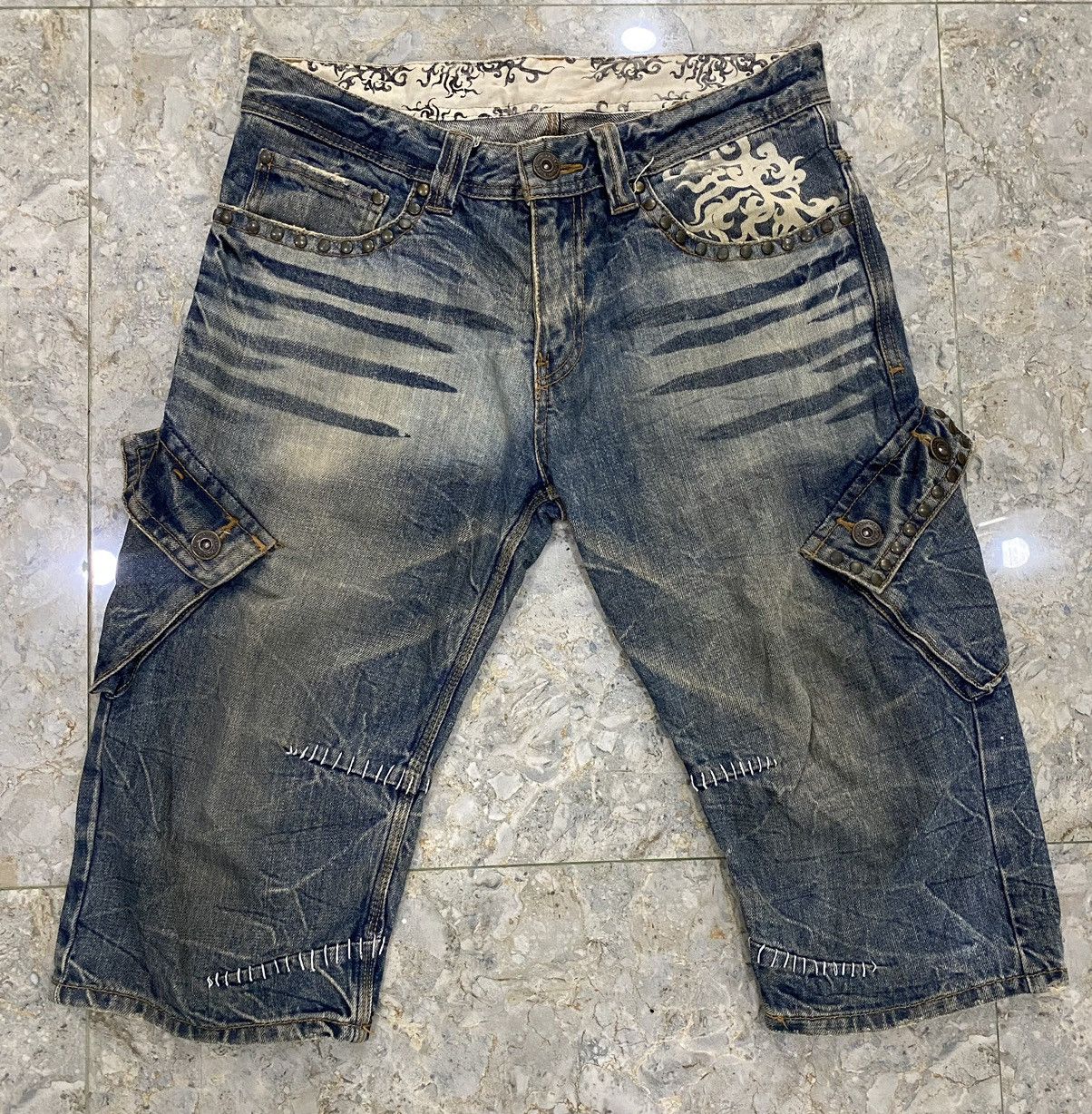 Twenty Works Spike Stitching Short Cargo pant