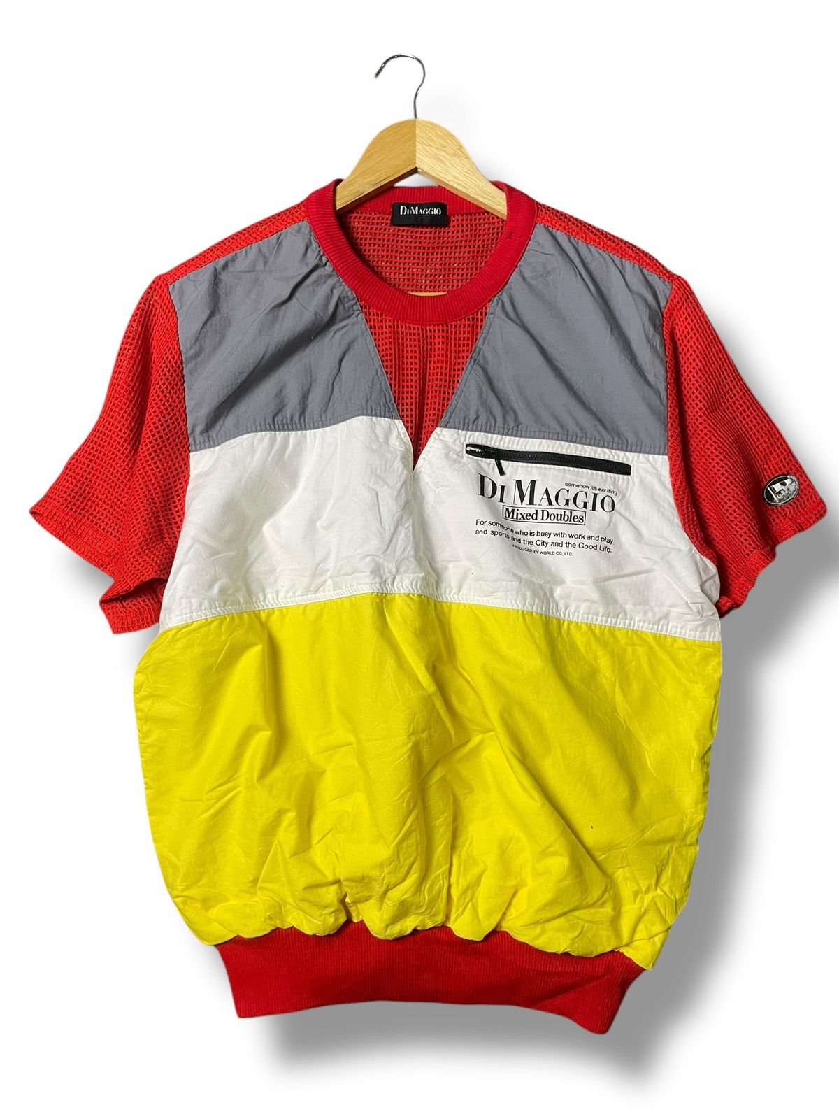 Japanese Brand × Vintage DIMAGGIO Colour Block Back Knitted Pullover Shirt (97) Size US XS / EU 42 / 0 - 1 Thumbnail