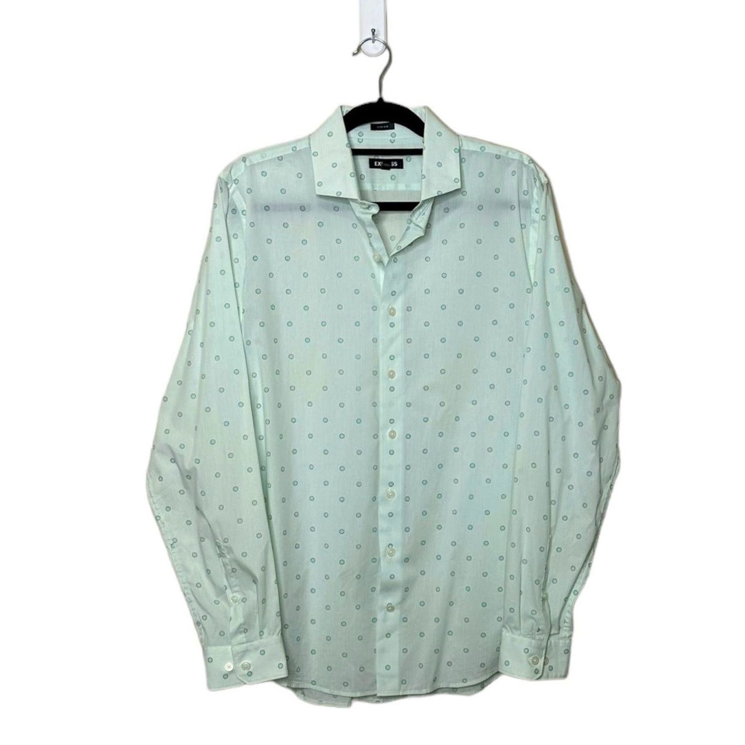Express Express polka dots button extra slim dress shirt size L Size US L / EU 52-54 / 3 - 1 Thumbnail
