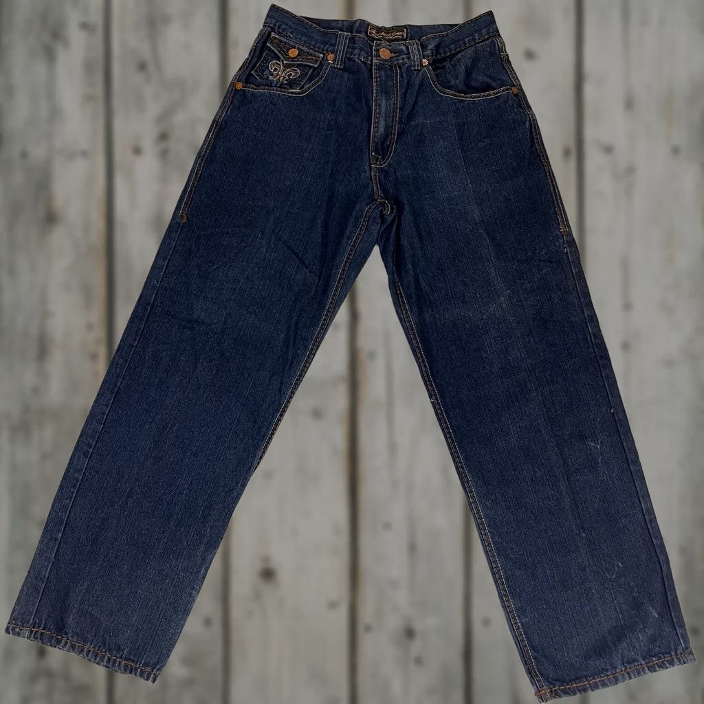 Denime Knockout Jeans Men’s 36x34 Denim Embroidered Flap Pocket Style 1026 Baggy KO Jeans Size US 34 / EU 50 - 1 Thumbnail