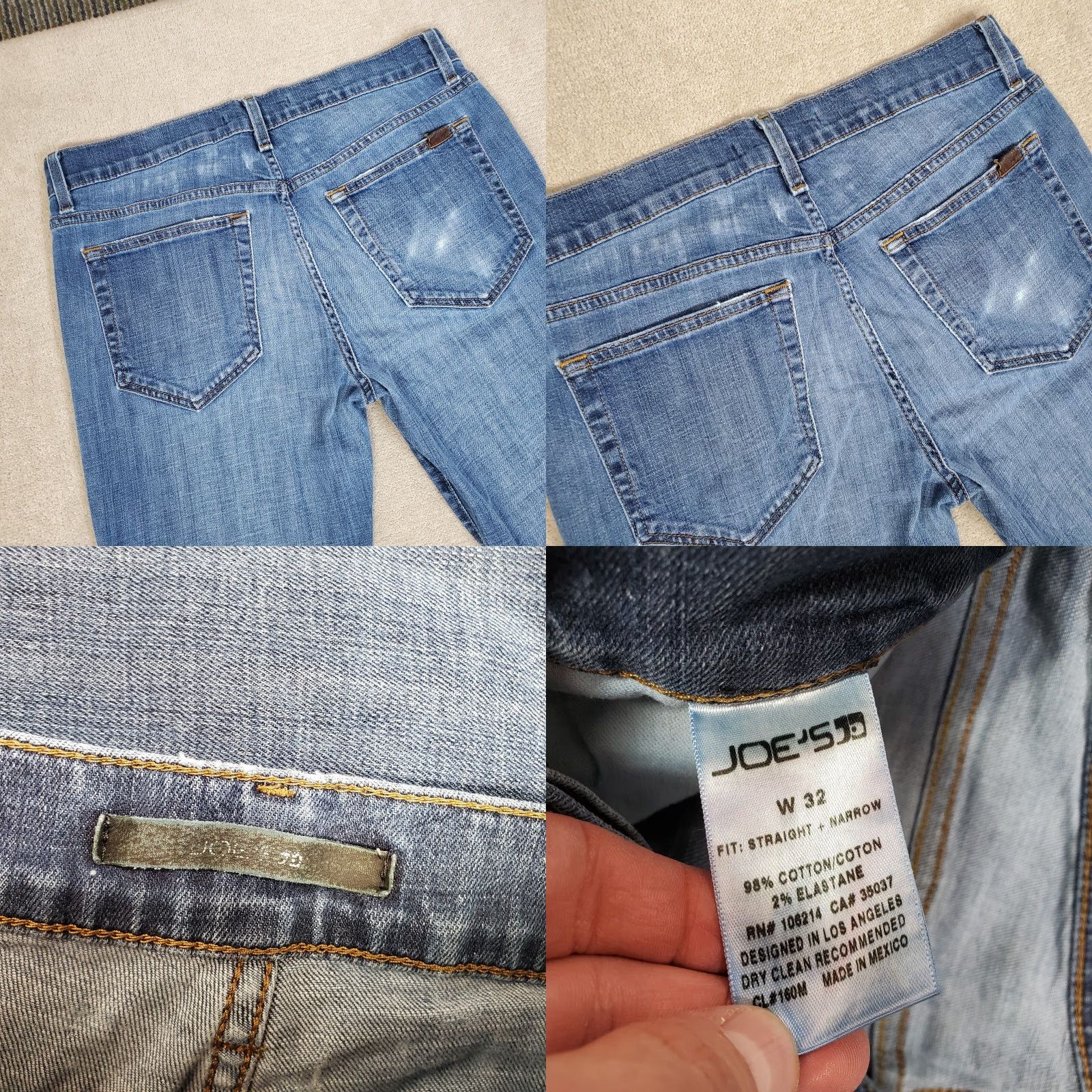 Vintage Joes Jeans Mens 32x35 Denim Jeans Blue Medium Wash Straight Regular 32 Inseam 35 Modern Logo Pockets Casual Size US 32 / EU 48 - 8 Thumbnail