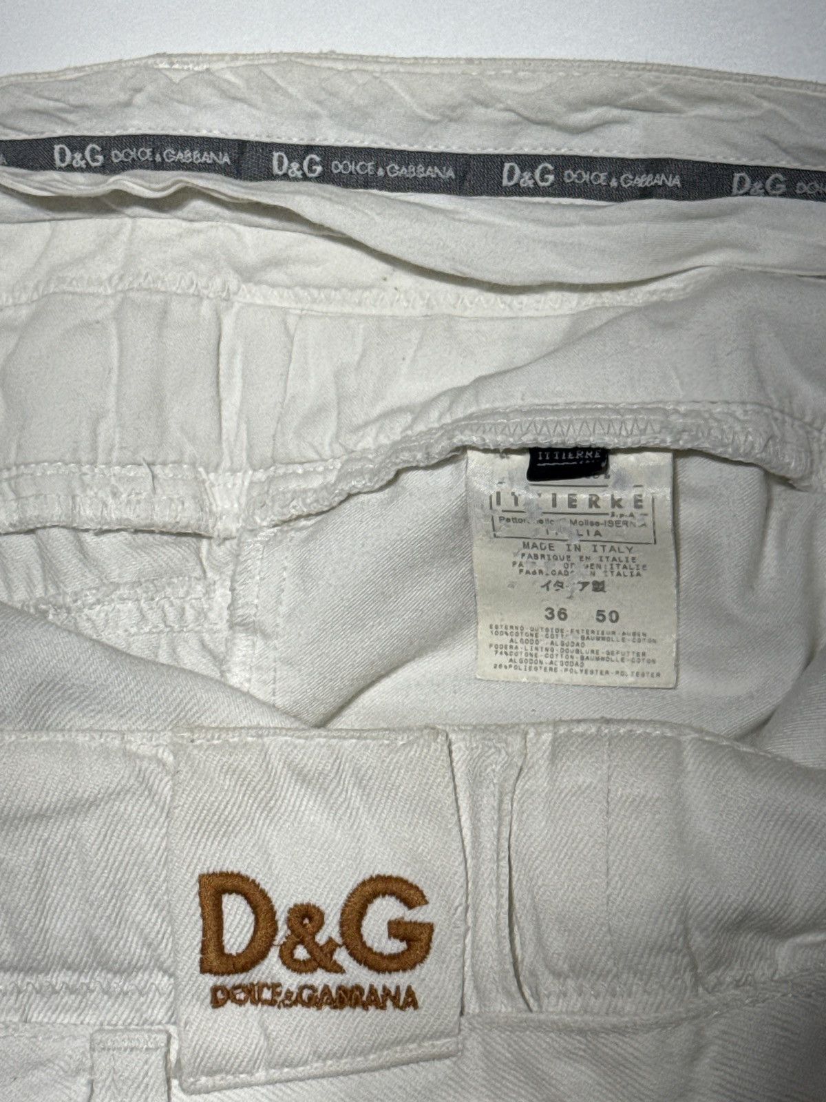 Dolce & Gabbana D&G Archive 2005 Asymmetric Waist White Denim - Ittierre Size US 36 / EU 52 - 6 Thumbnail