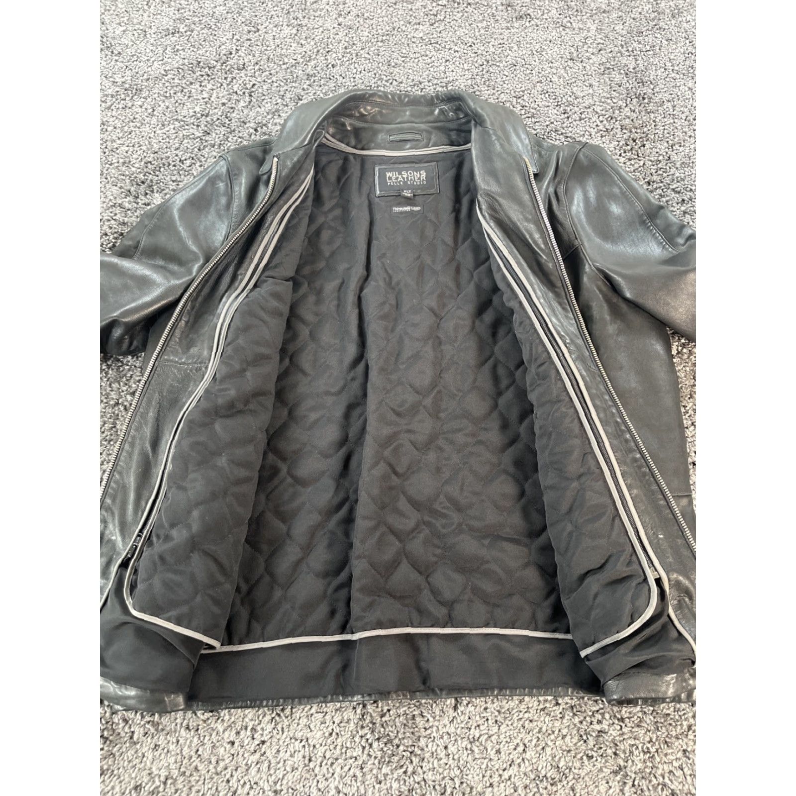Vintage VINTAGE Wilsons Leather Jacket Mens XLT Full Zip Pelle Studios Black Thinsulate Leather Jacket Zipper Mens XLT Black Size US XL / EU 56 / 4 - 5 Thumbnail