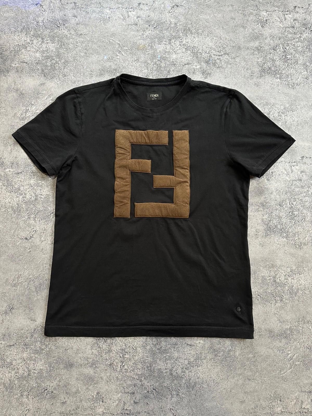 FENDI FF Logo T-Shirt Black Sz M