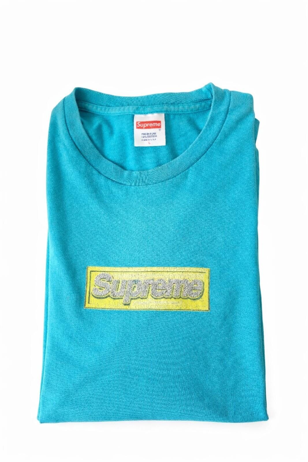 Supreme Supreme Navy Arabic Box Logo Tee | Grailed