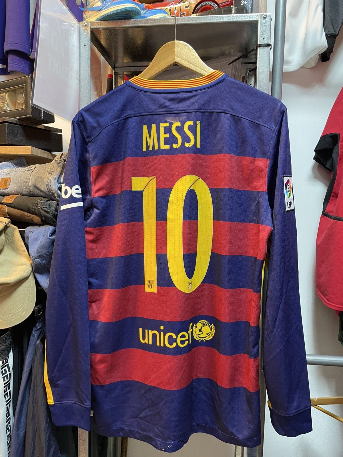 Nike 2015-2016 Fc Barcelona Lone Sleeves Home Kit MESSI 10 Size US M / EU 48-50 / 2 - 1 Thumbnail