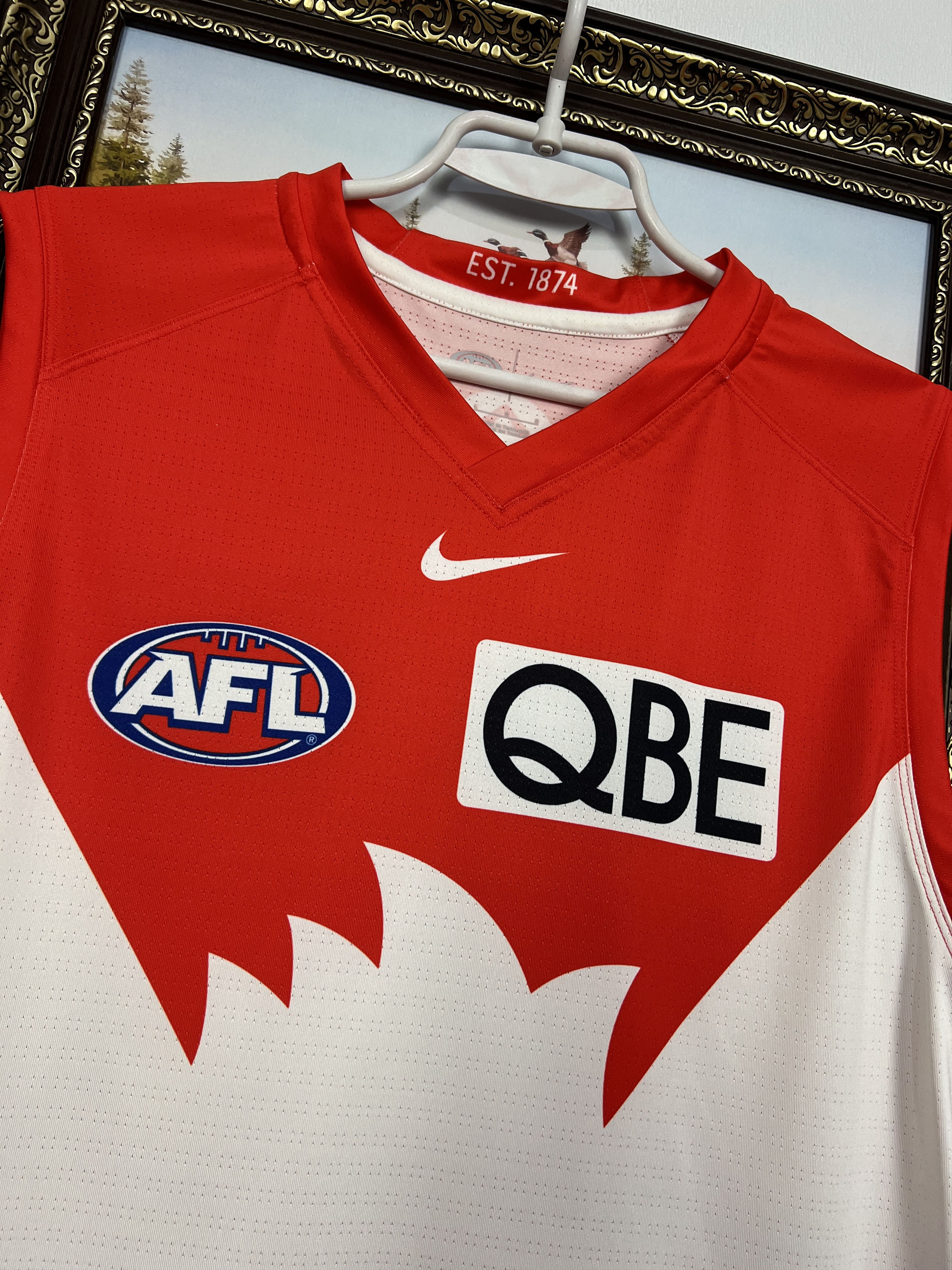 Nike Sydney Swans AFL Rugby Jersey Shirt Trikot Rare Hype Size US L / EU 52-54 / 3 - 3 Thumbnail