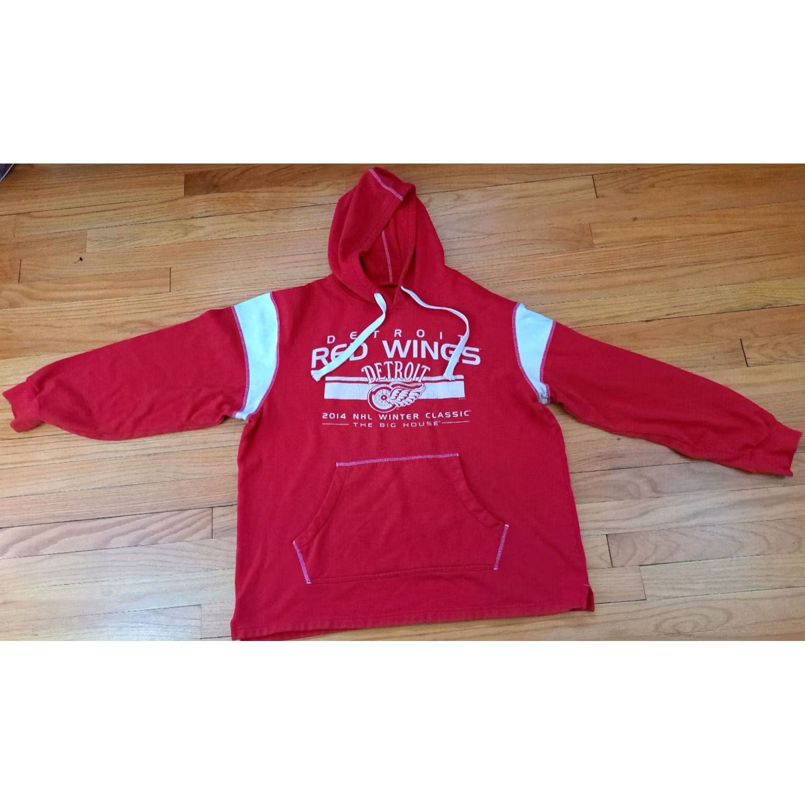 NHL VINTAGE Detroit Red Wings Pullover Hoodie XL Unisex Adults Red 2014 The Big House NHL Shirt/ Hoodie Size US XL / EU 56 / 4 - 2 Thumbnail