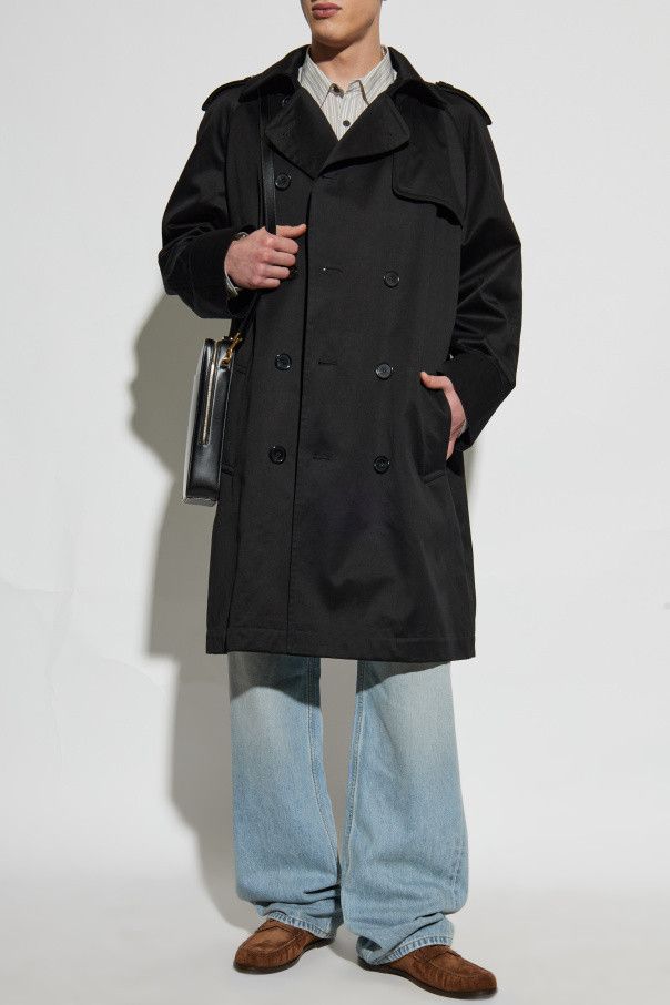 Saint Laurent Paris o1bcso1str0226 Trench Coat In Cotton in Black Size US S / EU 44-46 / 1 - 2 Thumbnail