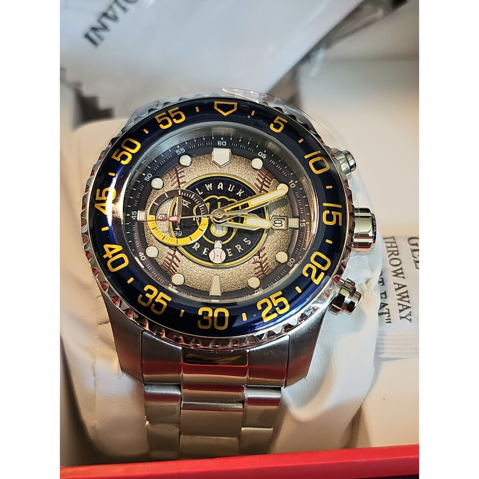 Invicta Invicta MLB Brewers Pro Diver 50mm Quartz Chrono Watch Size ONE SIZE - 1 Thumbnail
