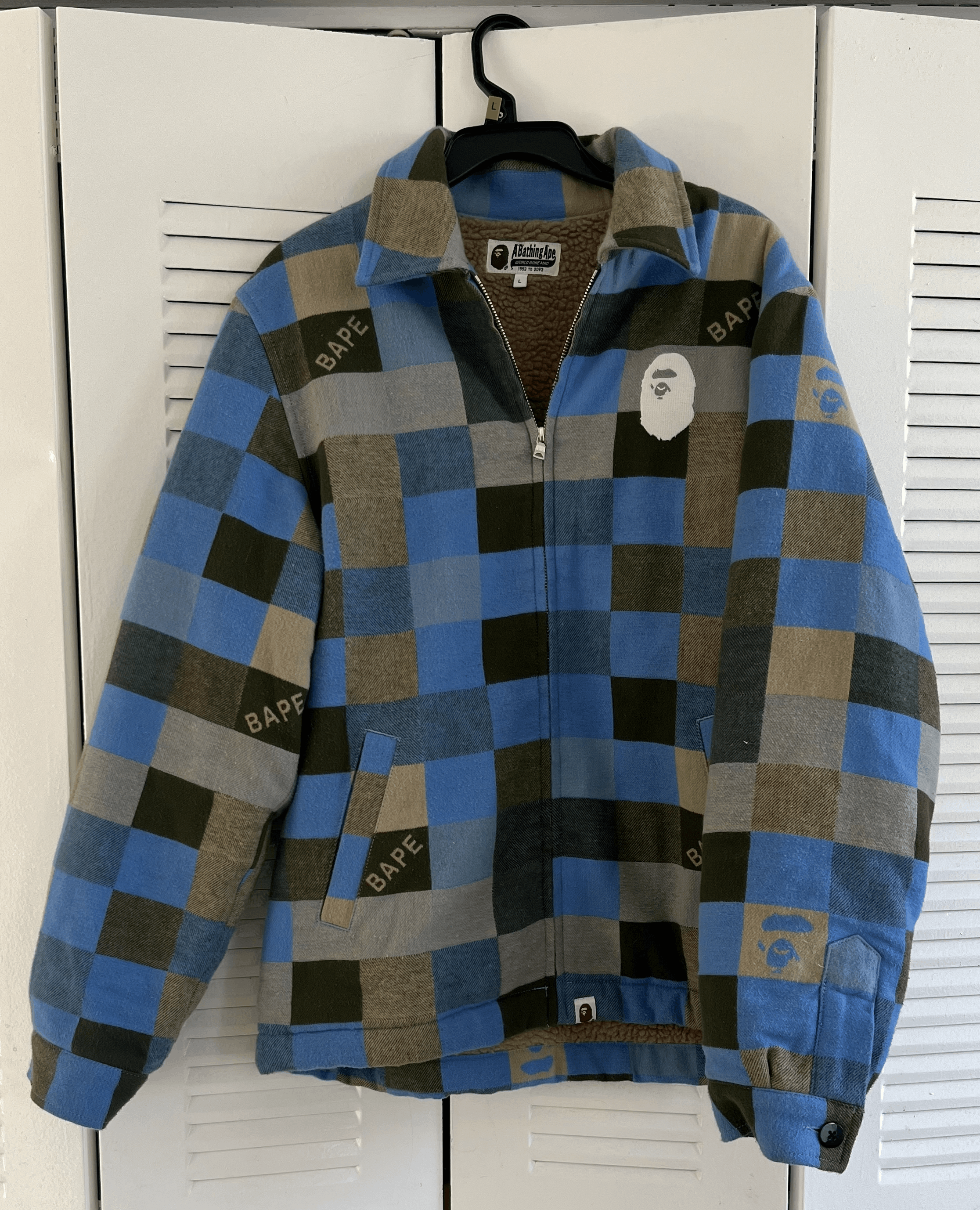 Bape Block Check Relaxed Fit Light Jacket | Grailed