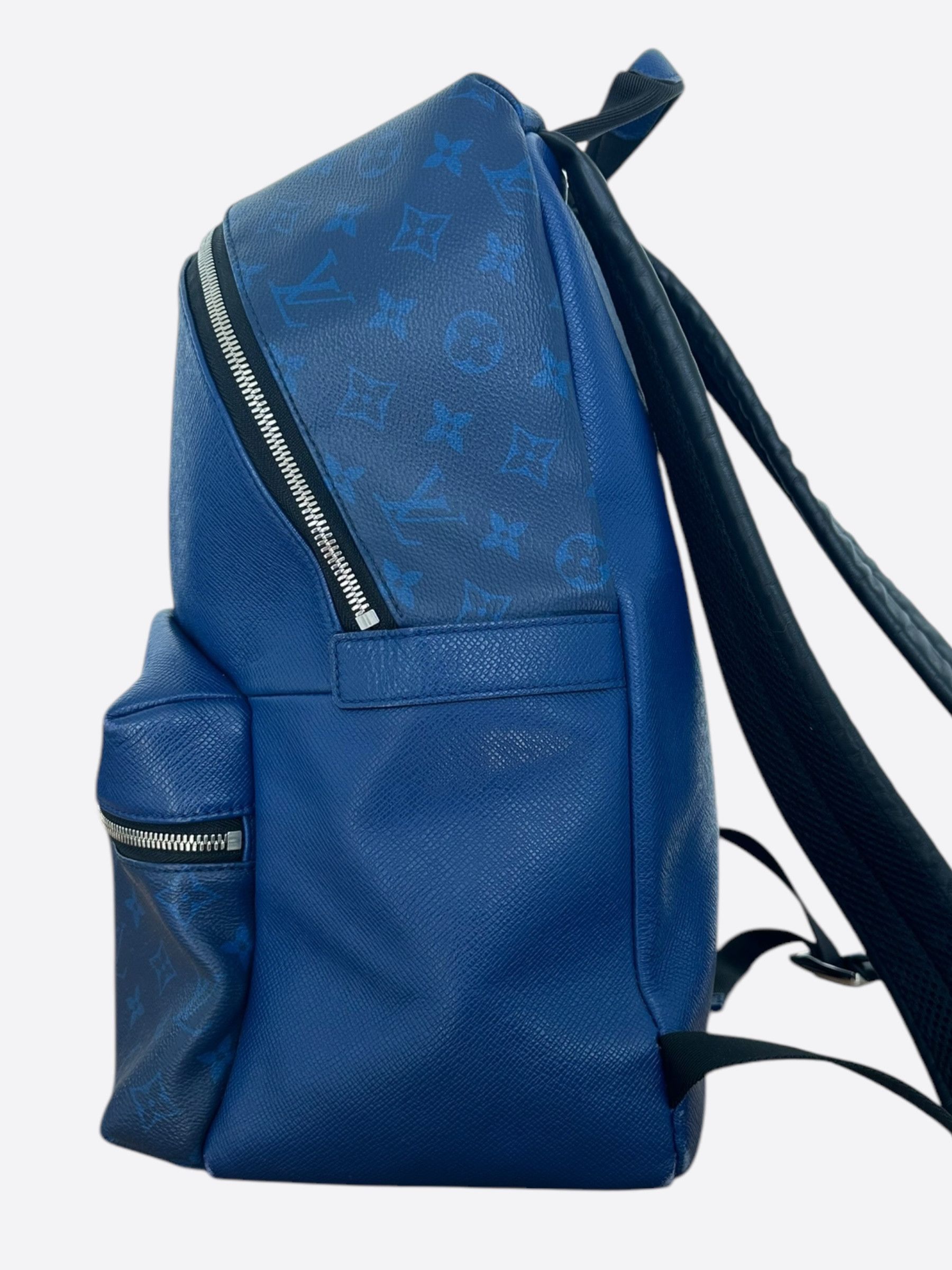 Louis Vuitton Louis Vuitton Blue Taigarama Monogram Discovery Backpack Size ONE SIZE - 4 Thumbnail