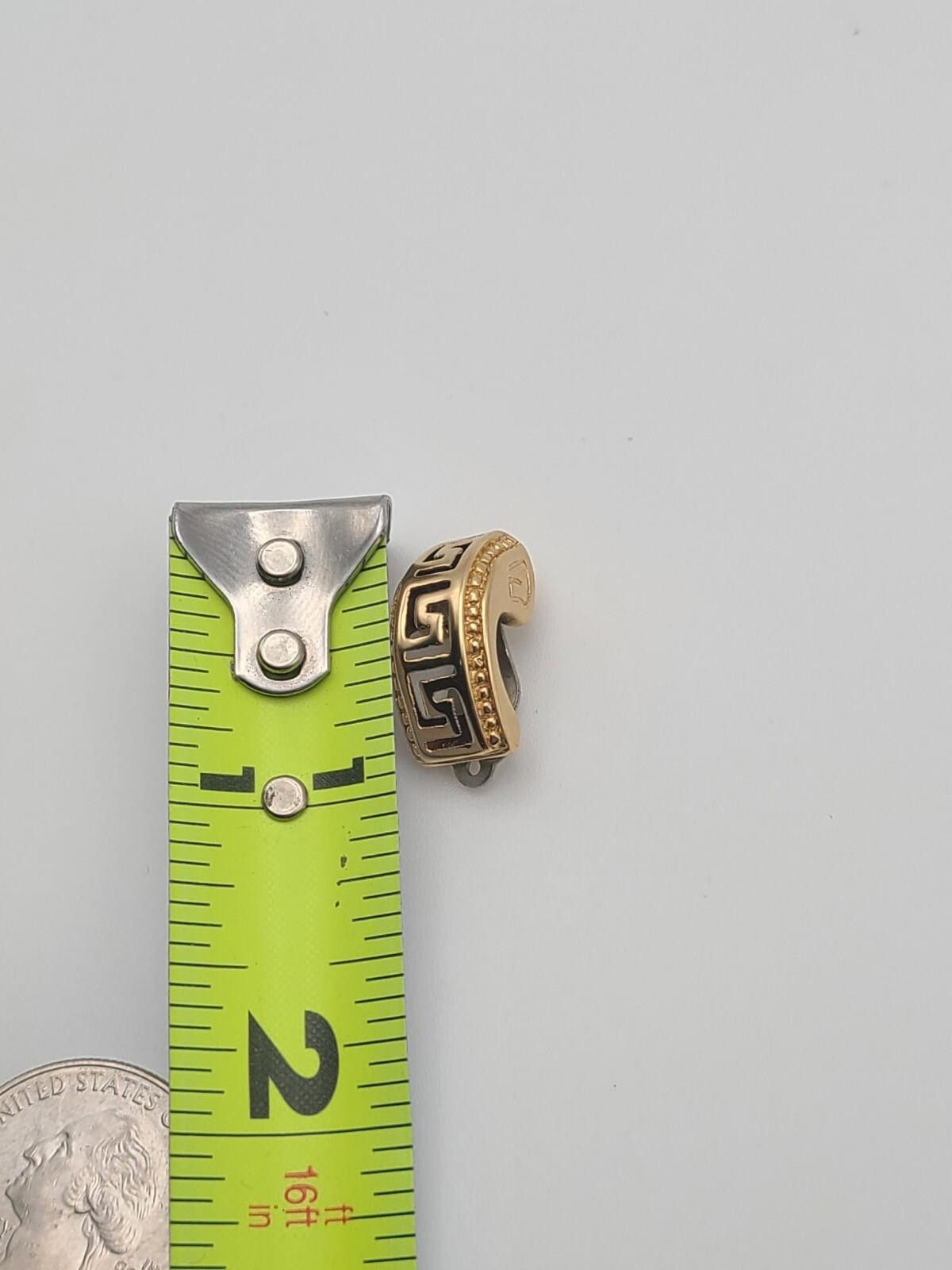 The Unbranded Brand Vintage Greek Key Pattern Earrings In 14k Gold Size ONE SIZE - 4 Thumbnail