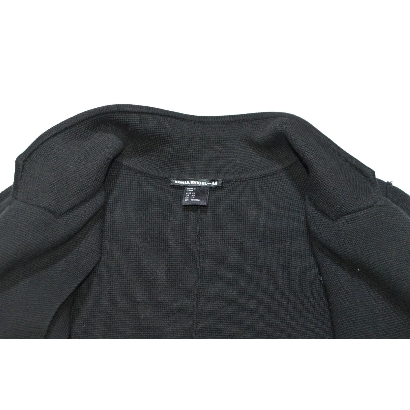 Vintage Wmns Sonia Rykiel x H&M Pima Cotton Sweater Blazer Jacket XS Women Cardigan Black 100% Cotton 1990s 2000s Men/Women not applicable Size XS / US 0-2 / IT 36-38 - 5 Thumbnail