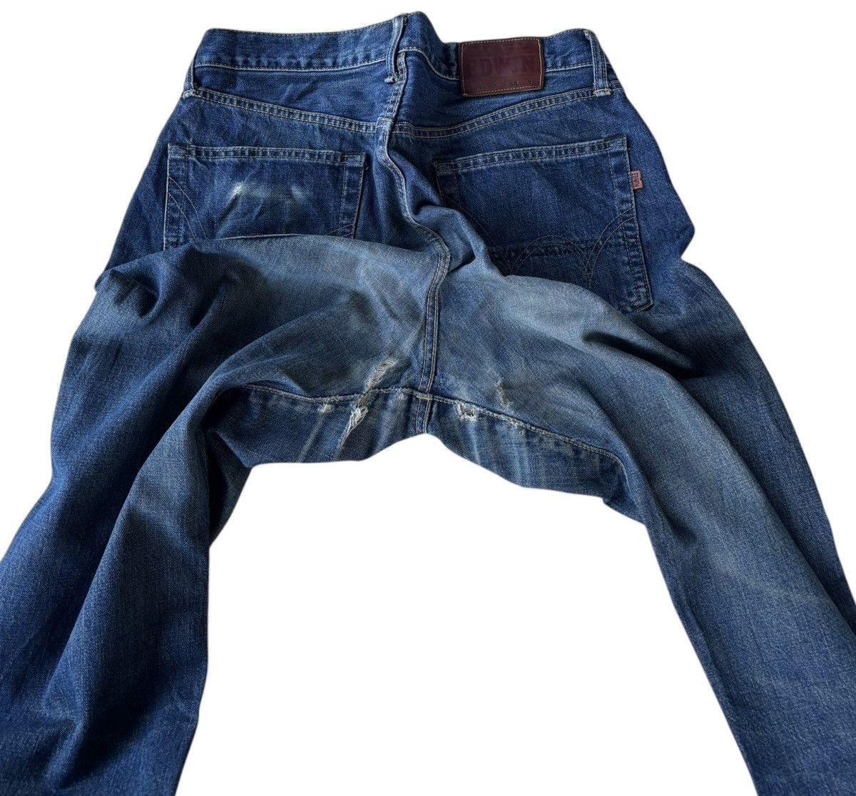 Edwin 🔥EDWIN 505xx SELVEDGE BAGGY JEANS RIPPED DISTRESSED DENIM Size US 33 - 13 Thumbnail