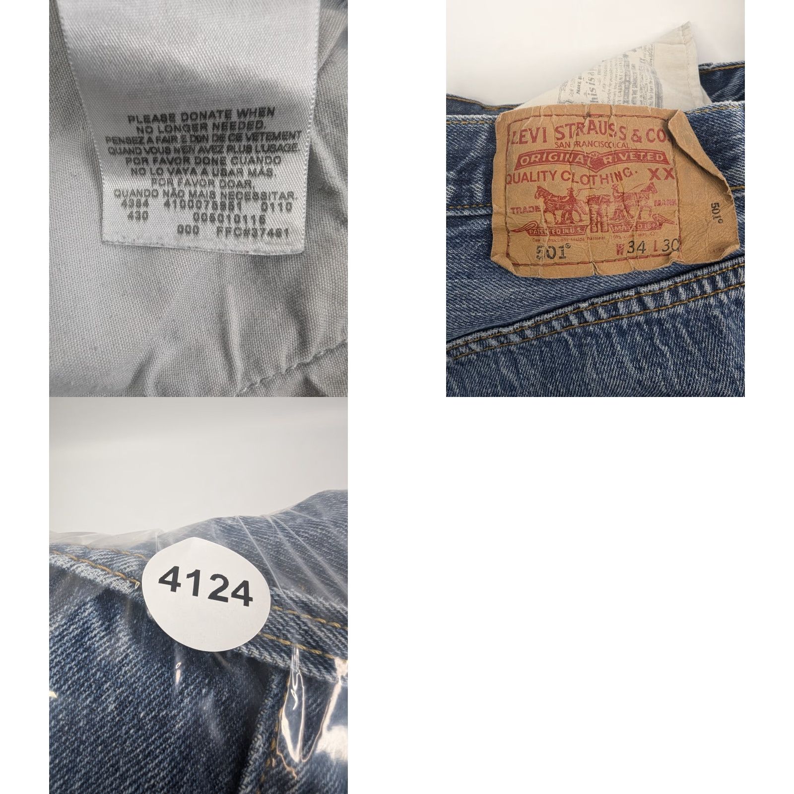 Levi's VINTAGE Levi's 501 XX Jeans Button Fly Straight Leg Mens 33 Blue Cotton Regular Stain Distressed 29 Inseam Size US 33 - 10 Thumbnail