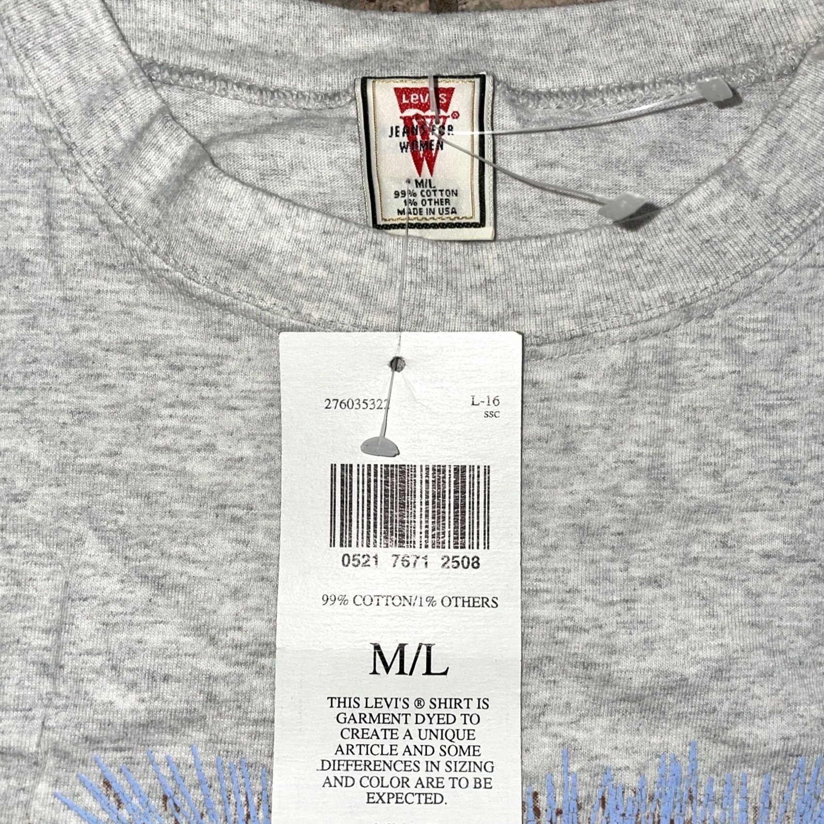 Levi's VINTAGE 1991 Levi's 501 Long Sleeve T-Shirt Womens M/L Shirt Womens M/L 1990s Size M / US 6-8 / IT 42-44 - 3 Thumbnail