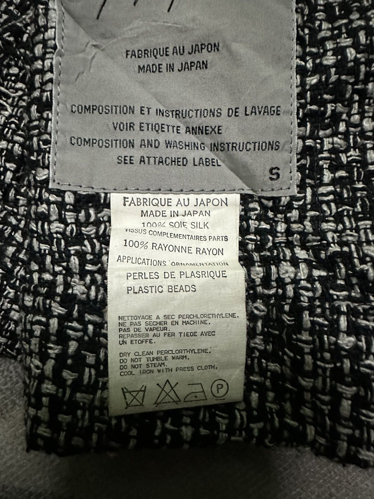 Yohji Yamamoto 🔥ARCHIVED🔥ss1997 Yohji Yamamoto signature silk tweed jacket Size S / US 4 / IT 40 - 14 Thumbnail