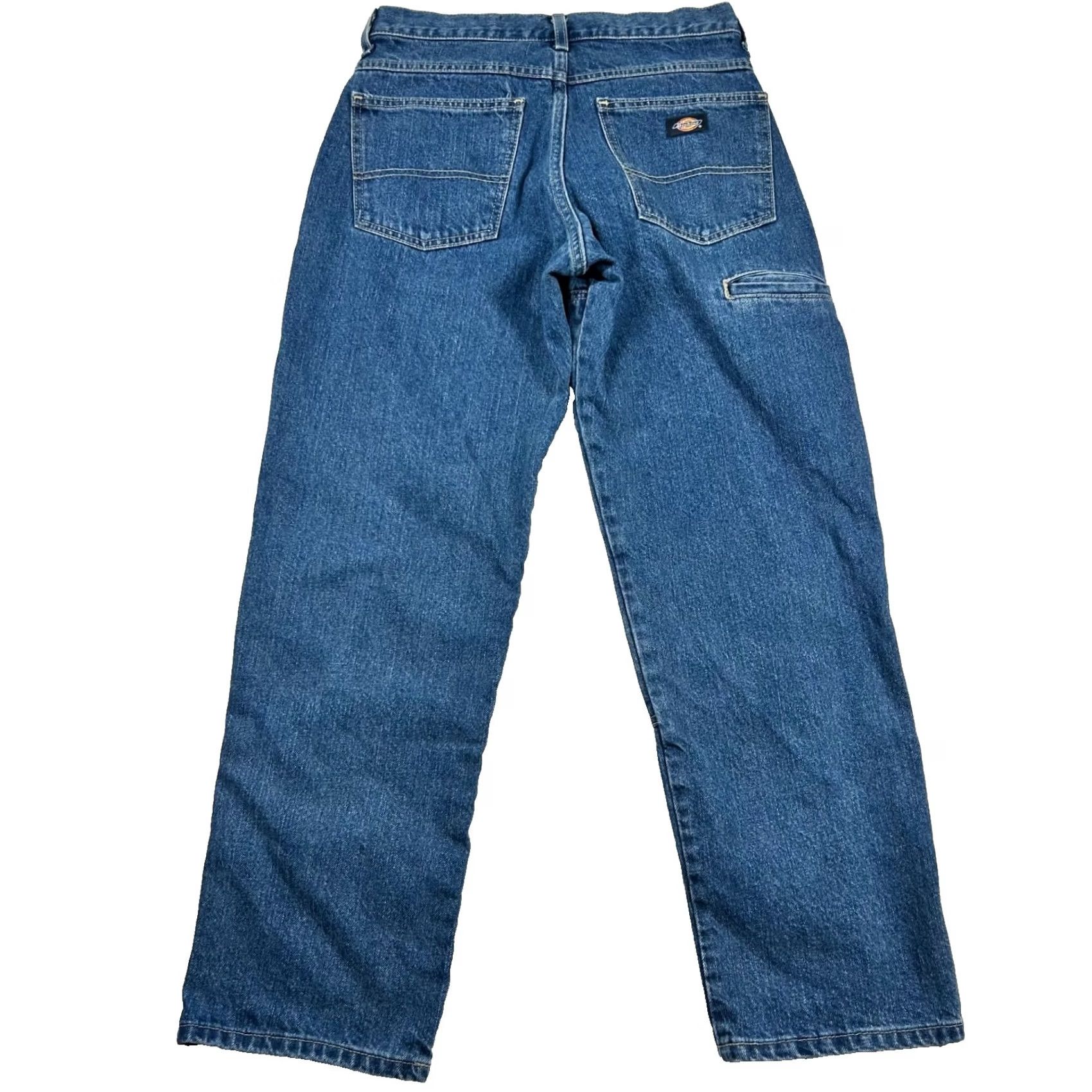 Dickies Dickies Jeans Mens 30x30 Denim 5-Pocket Regular Blue 100% Cotton Ankle Mid Rise Button Zip Cargo Double Knee Grunge Skater Style Styles Mens Size US 30 / EU 46 - 2 Thumbnail