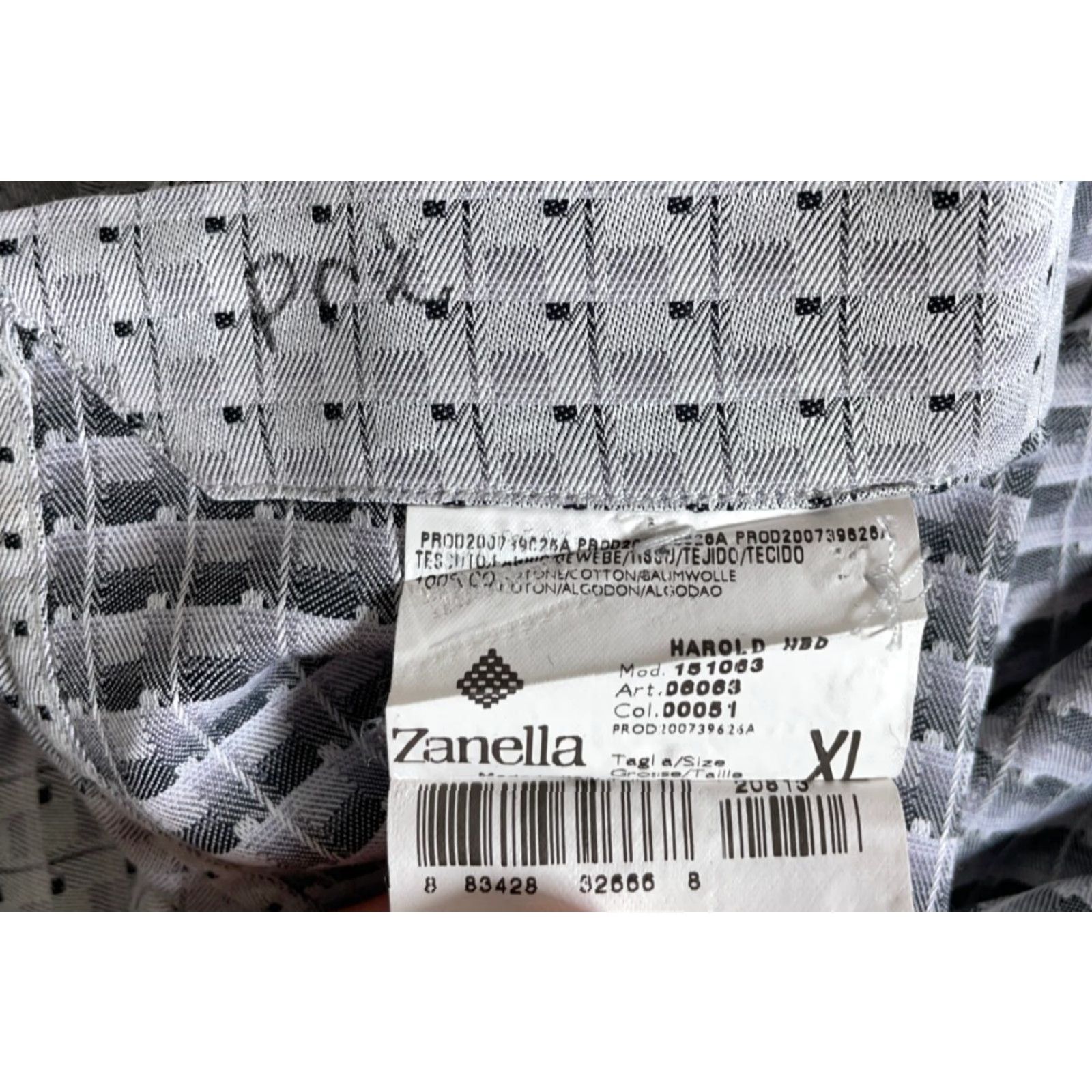 Zanella VINTAGE Zanella Men's Shirt Long Sleeve Cotton Geometric Pattern Collared XL Gray Italy Fall Winter Size US XL / EU 56 / 4 - 3 Thumbnail