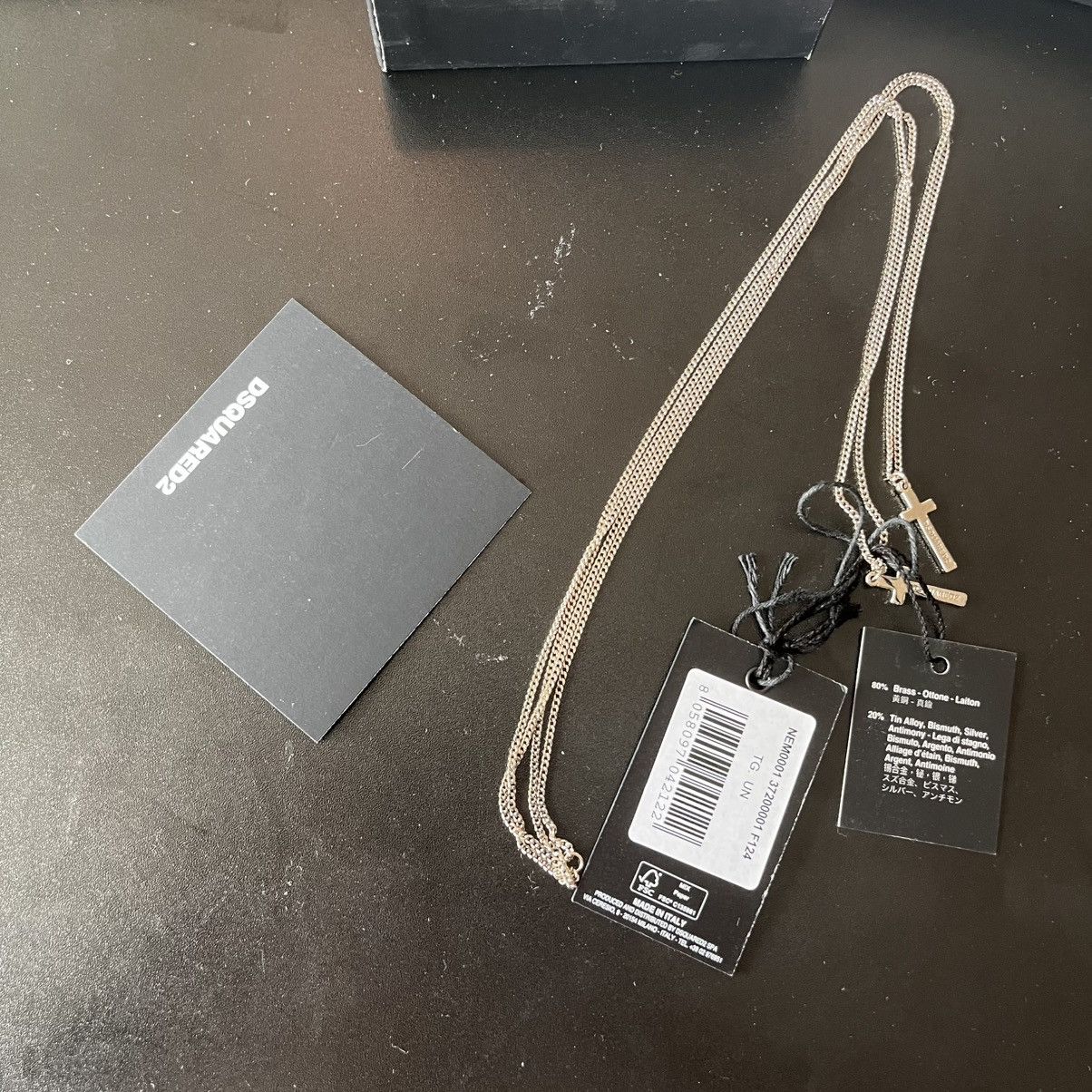 Dsquared2 DSquared2 Silver Double Jesus Cross Necklace Size ONE SIZE - 9 Thumbnail