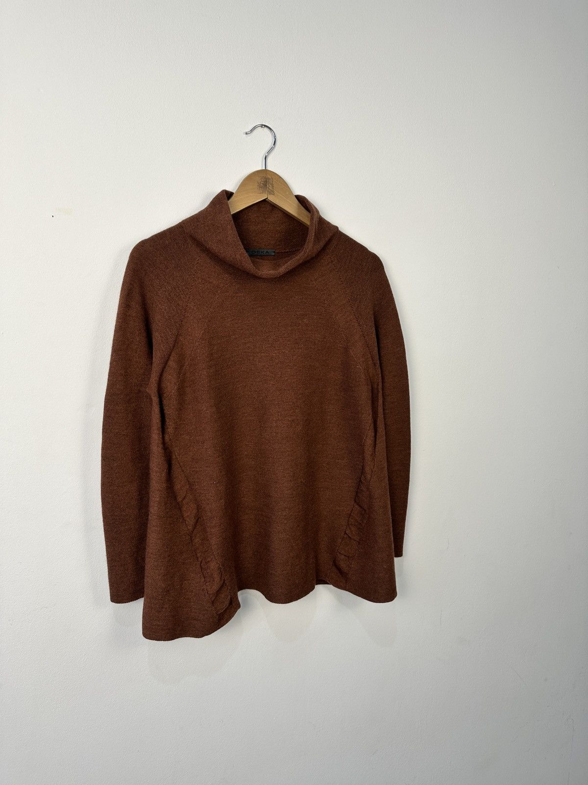 OSKA OSKA Cowl Neck Sweater 100% Virgin Wool Size 2 Rust Brown Size S / US 4 / IT 40 - 2 Thumbnail