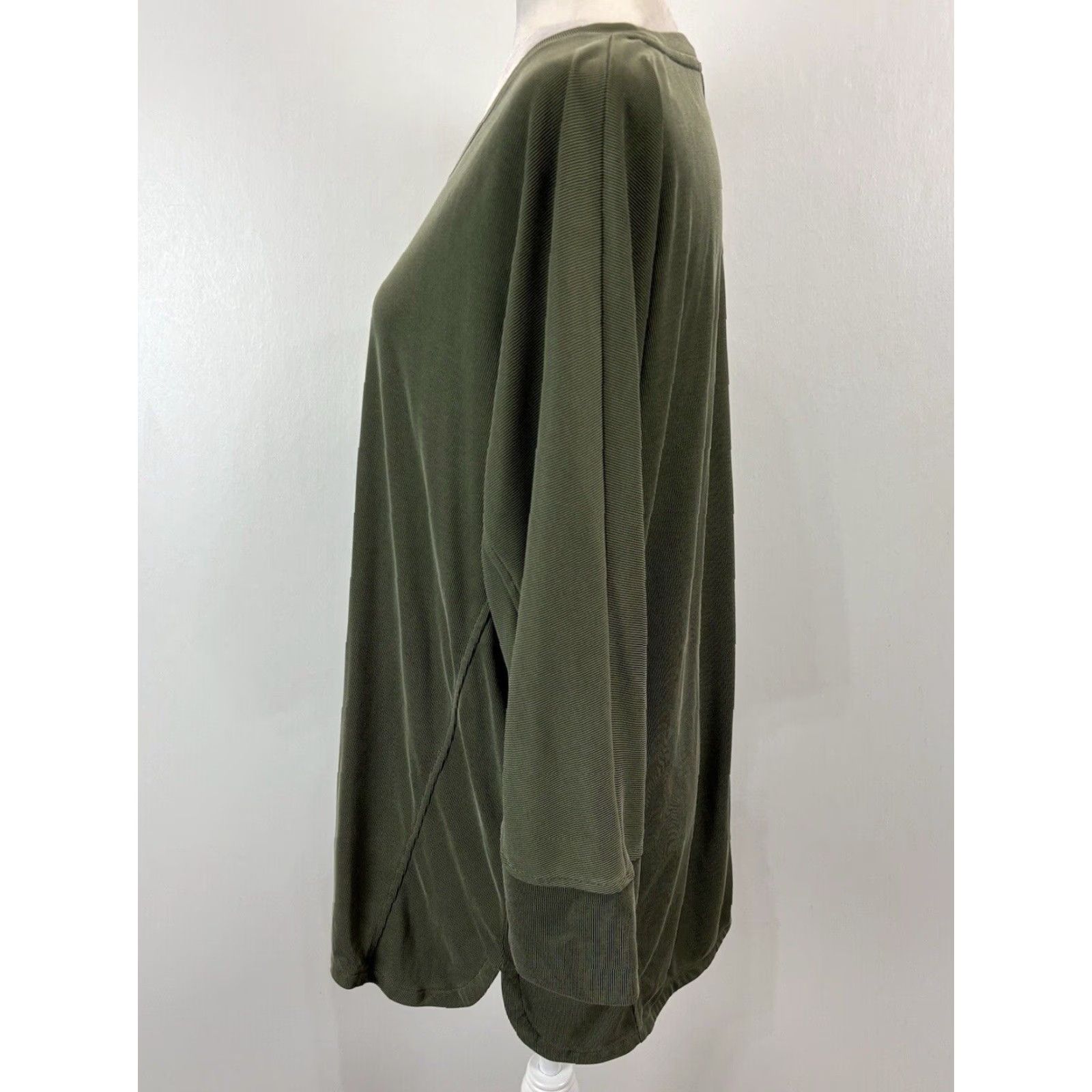 Vintage Chicos Modal Blend Dolman Sleeve Casual Top Shirt Women Green 3/4 Sleeve XL Size XL / US 12-14 / IT 48-50 - 2 Thumbnail