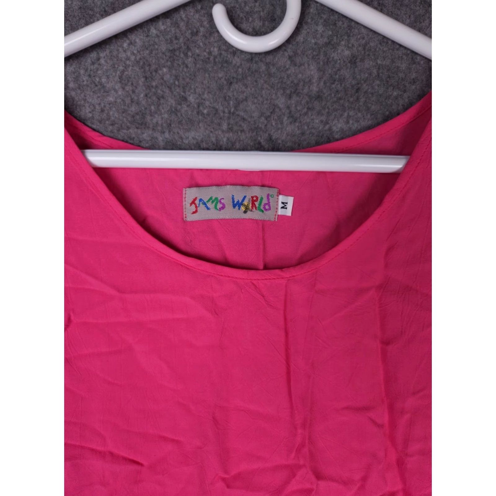 Jams World JAMS WORLD Tank Top Women’s Medium Pink Relaxed Hawaiian Sleeveless Round Neck Casual Basic Lightweight Summer Sprin g Size M / US 6-8 / IT 42-44 - 3 Thumbnail